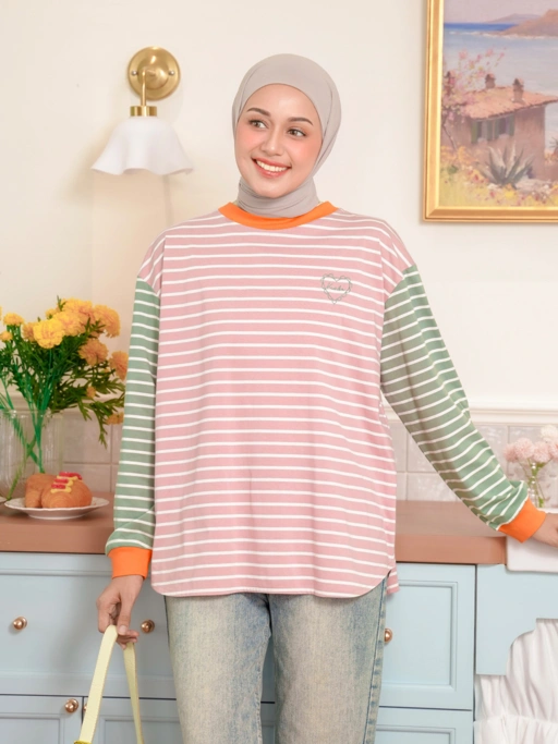 Sera Stripe Longsleeve Blush