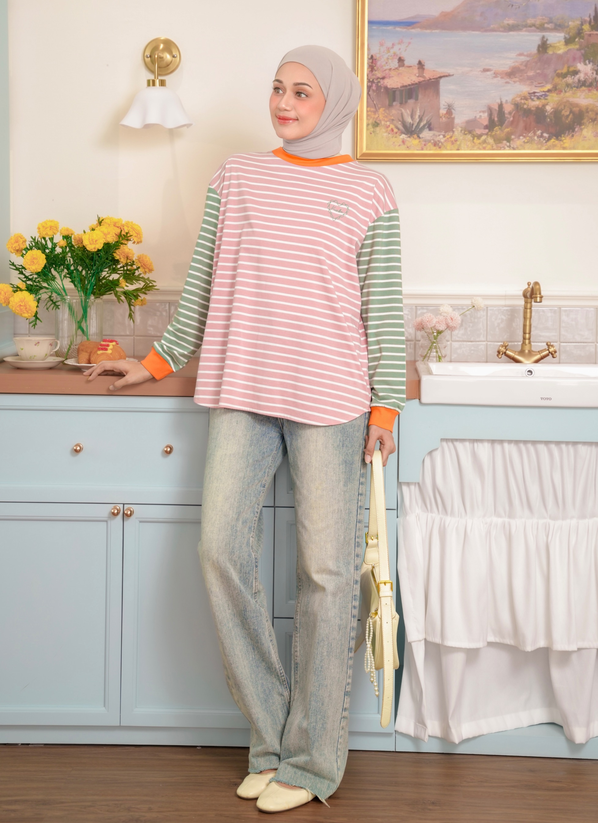 Sera Stripe Longsleeve Blush