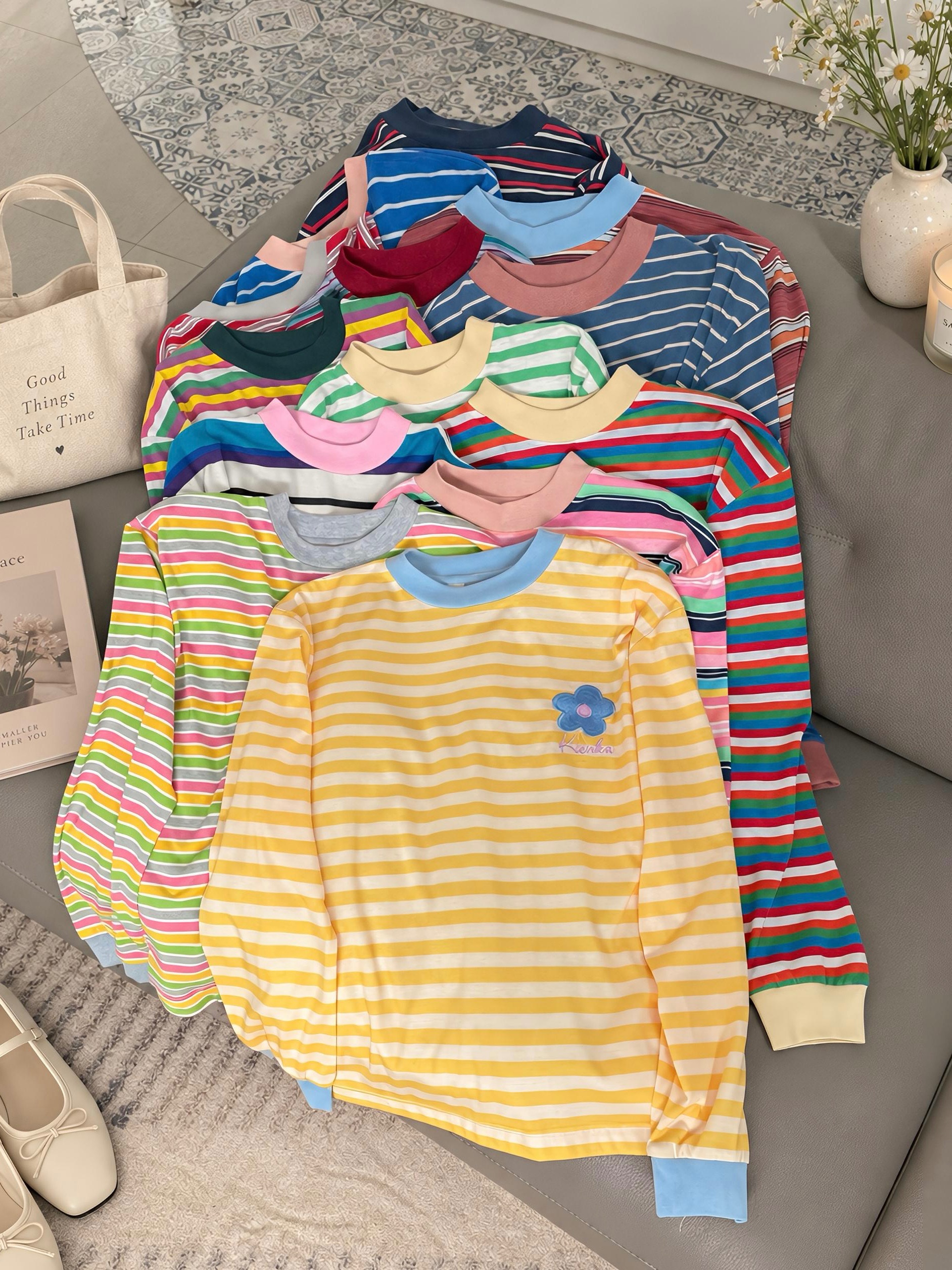 Poppy Stripe Longsleeve Kode C