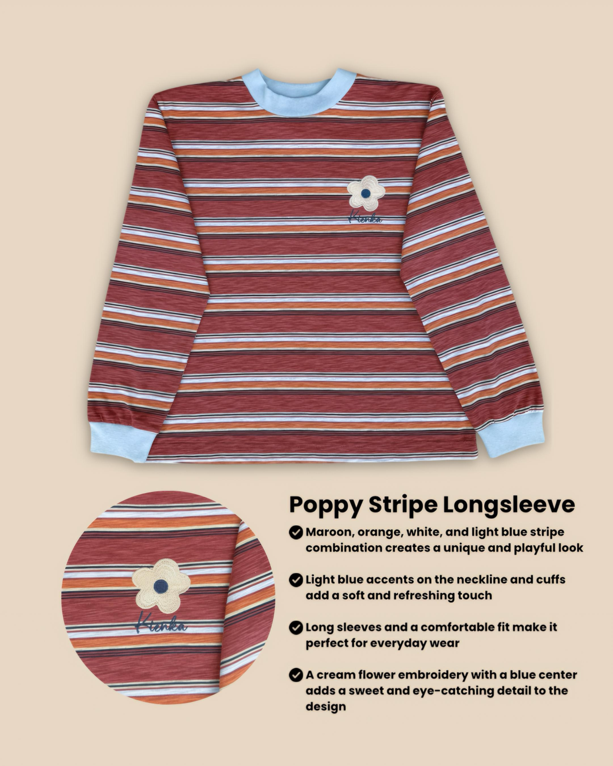 Poppy Stripe Longsleeve Kode A