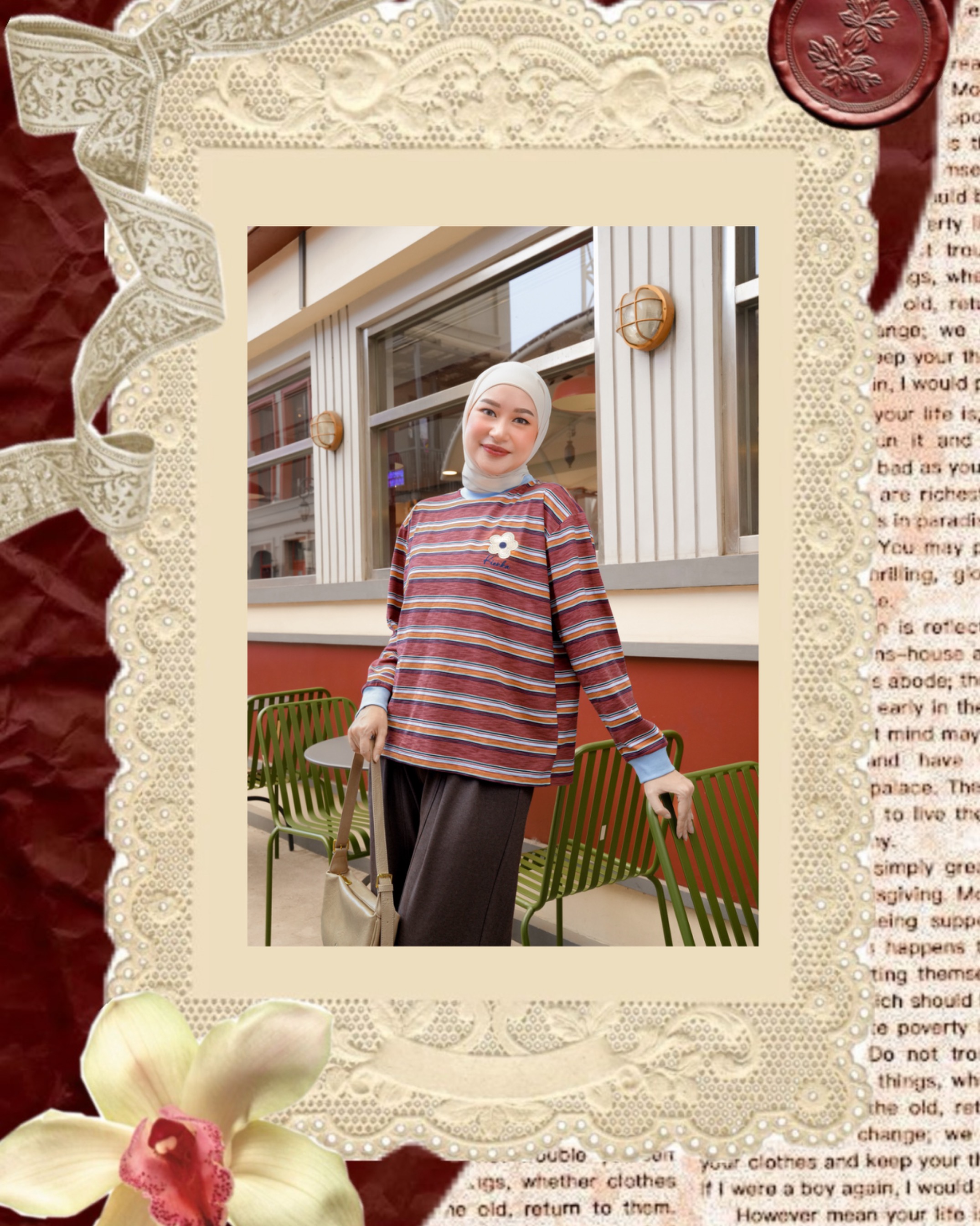 Poppy Stripe Longsleeve Kode A