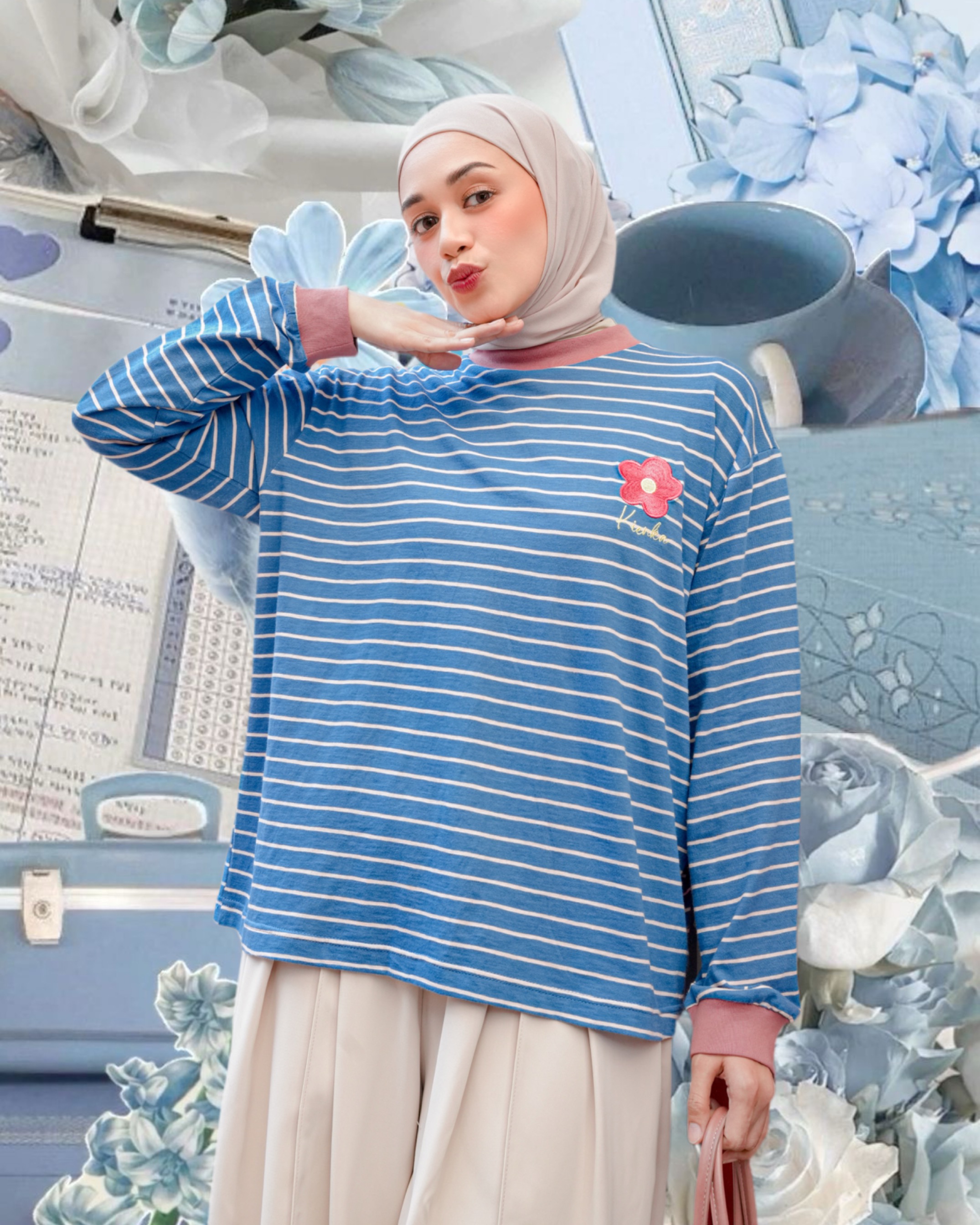 Poppy Stripe Longsleeve Kode M