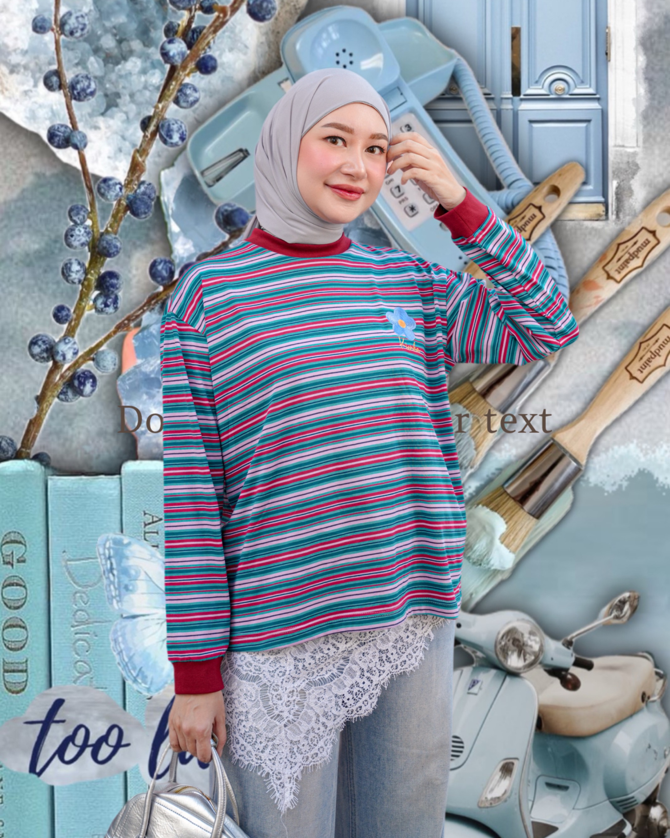 Poppy Stripe Longsleeve Kode L
