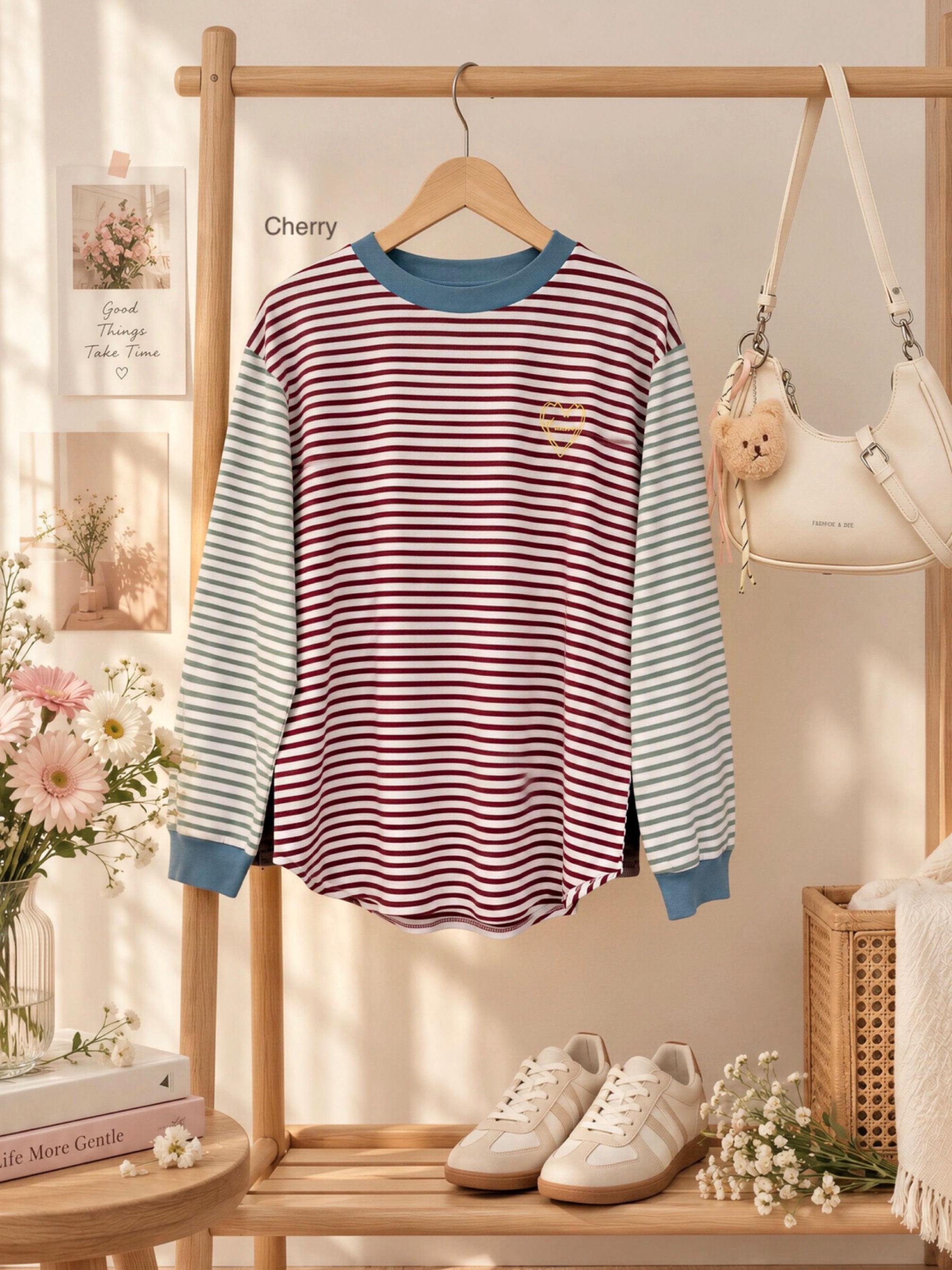 Sera Stripe Longsleeve Cherry