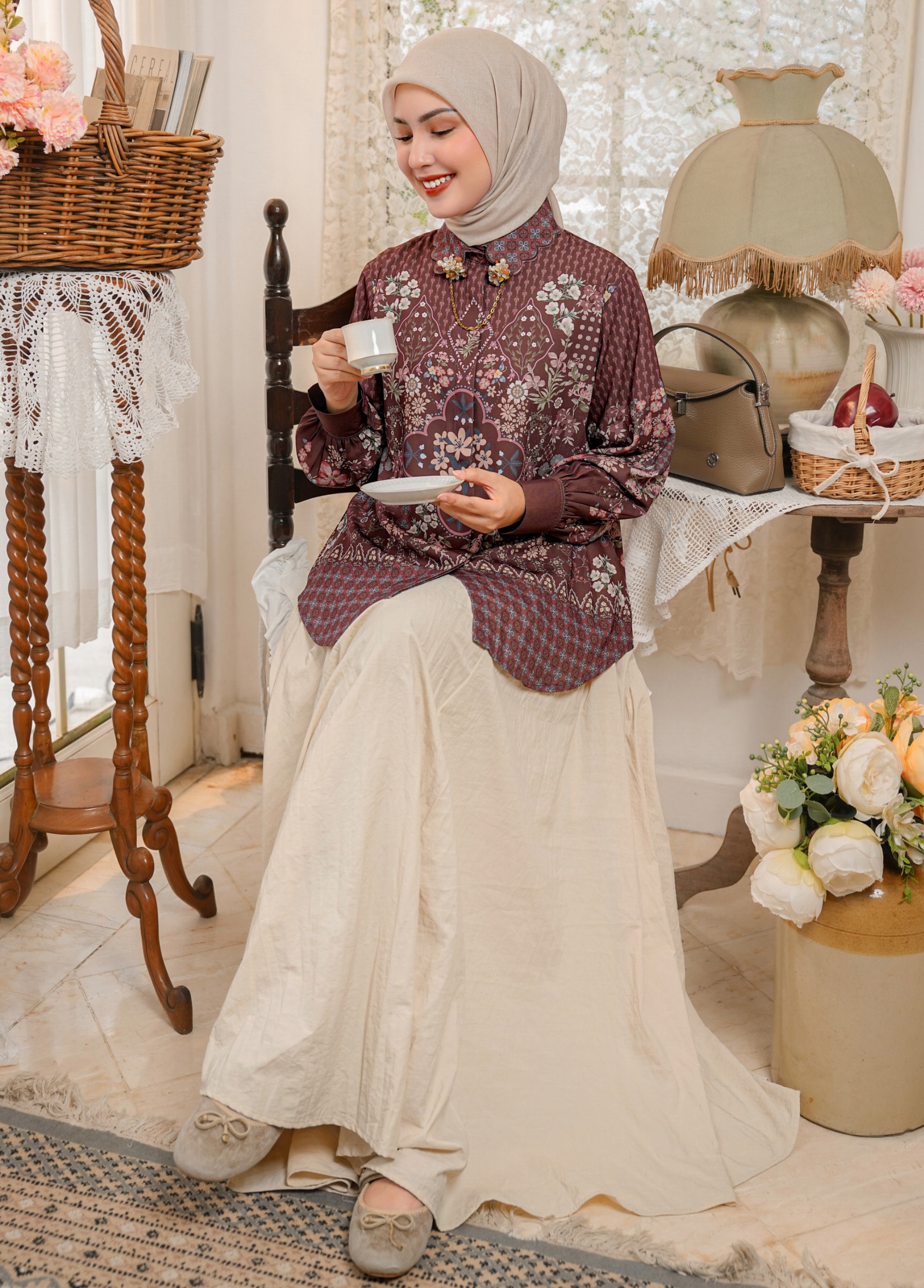 Aurelie Blouse Mahogany