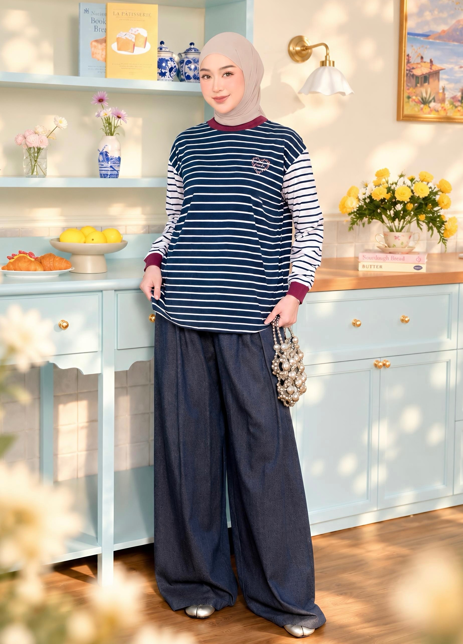 Sera Stripe Longsleeve Navy