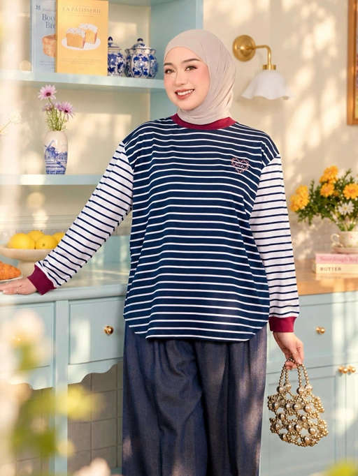 Sera Stripe Longsleeve Navy