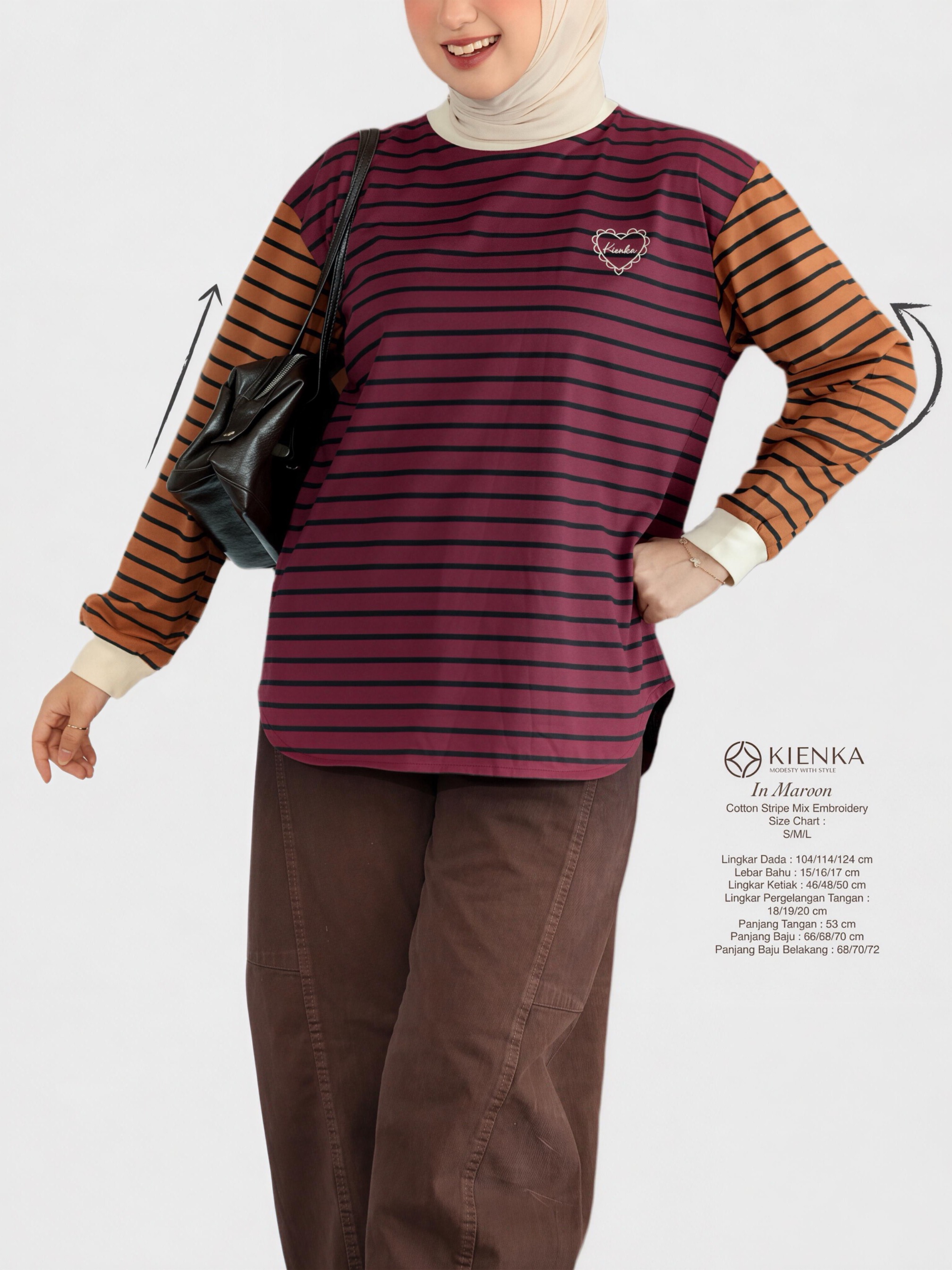 Sera Stripe Longsleeve Maroon