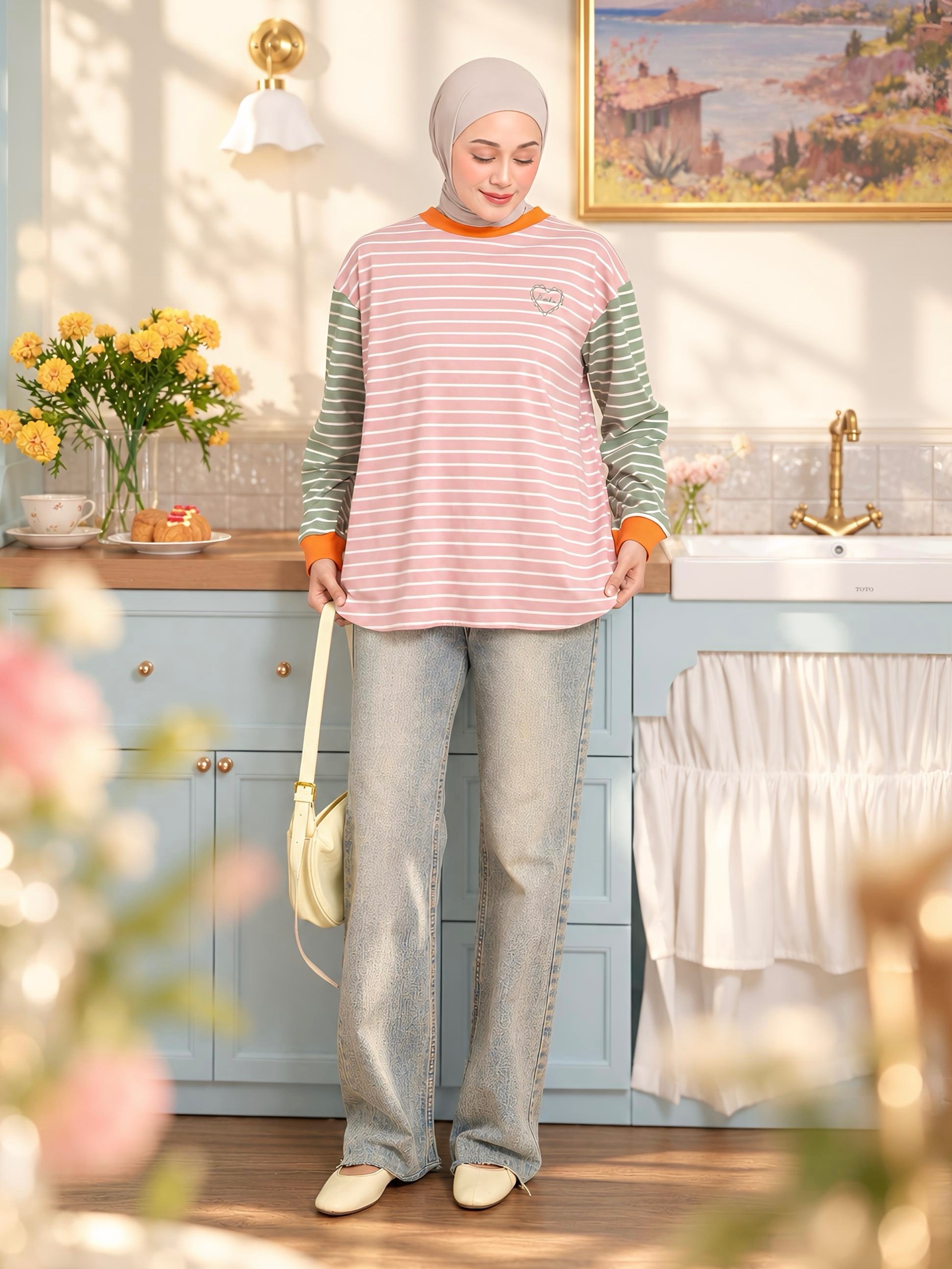 Sera Stripe Longsleeve Blush