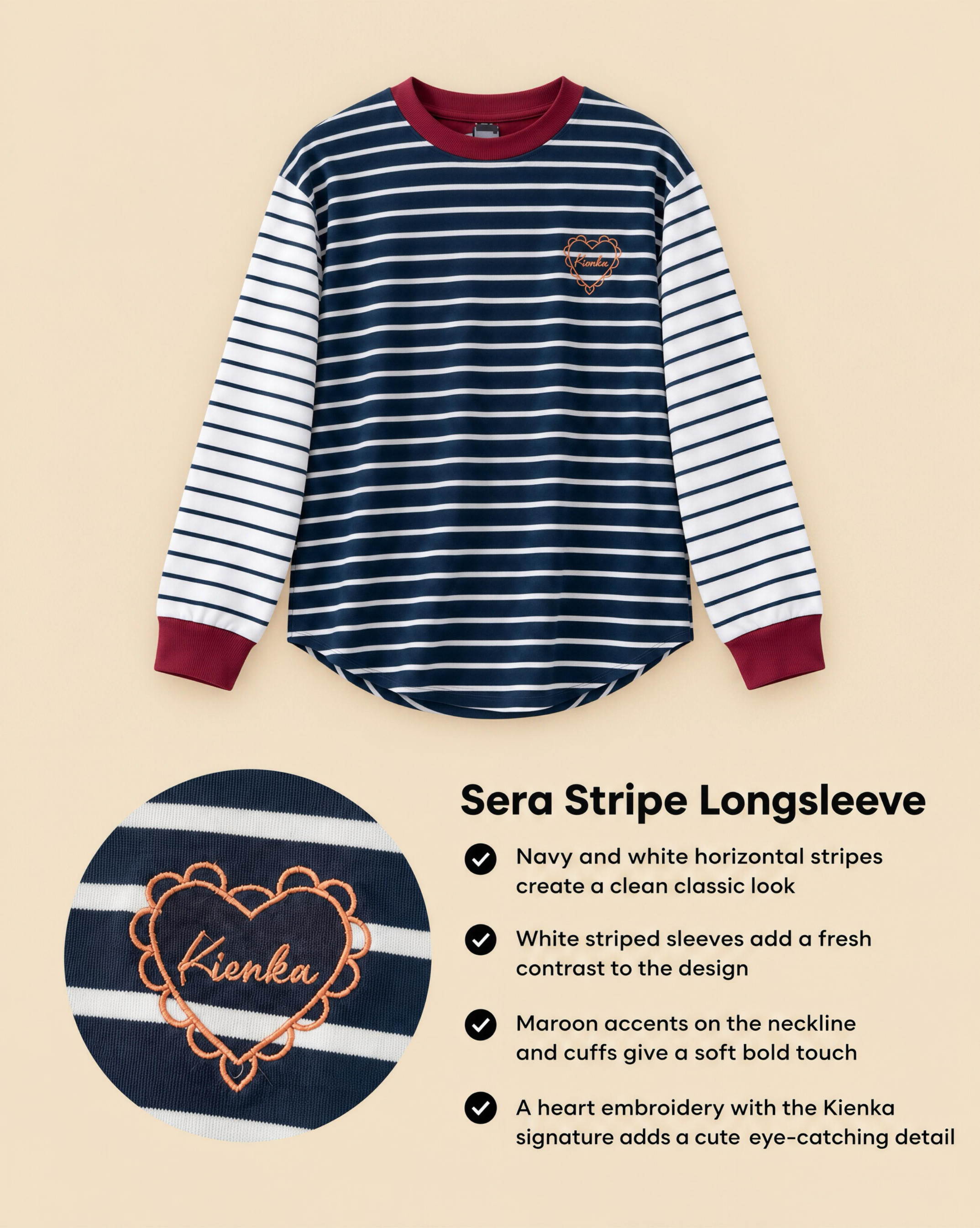 Sera Stripe Longsleeve Navy