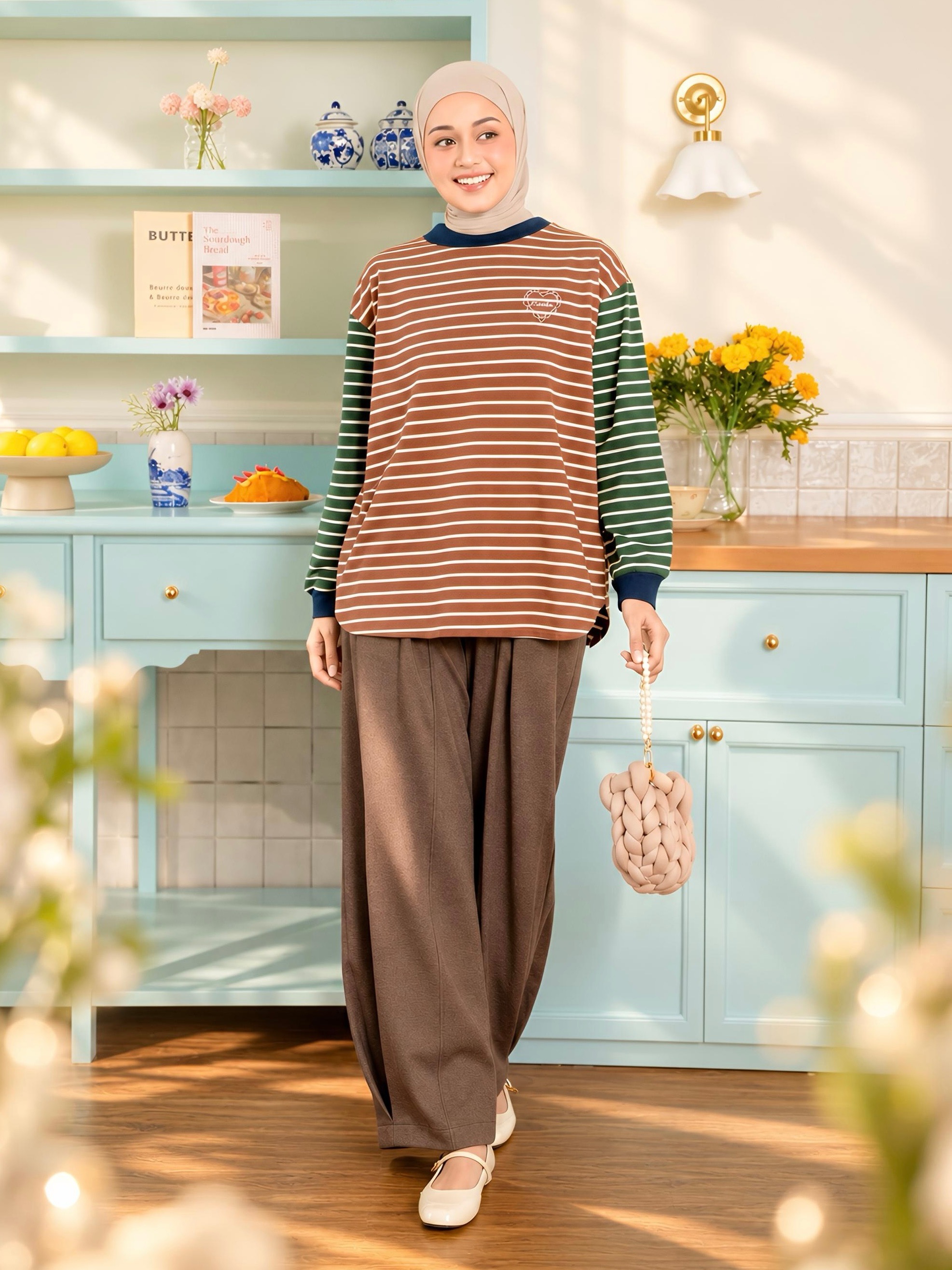 Sera Stripe Longsleeve Caramel