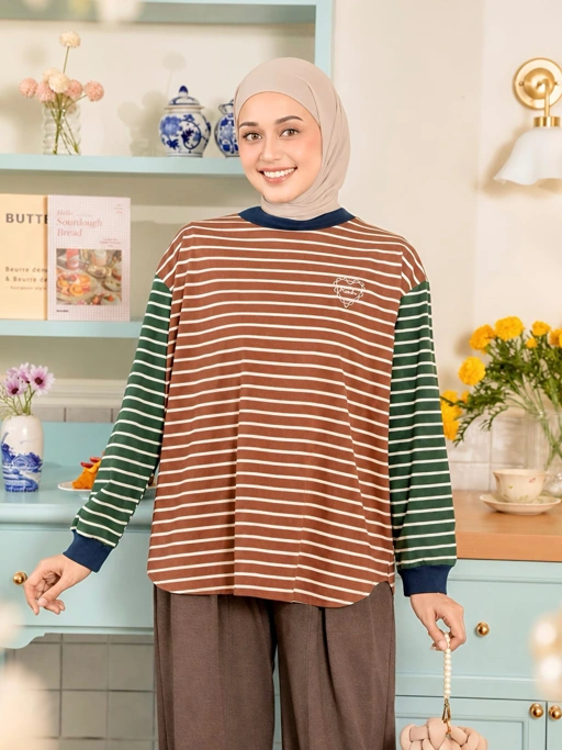 Sera Stripe Longsleeve Caramel