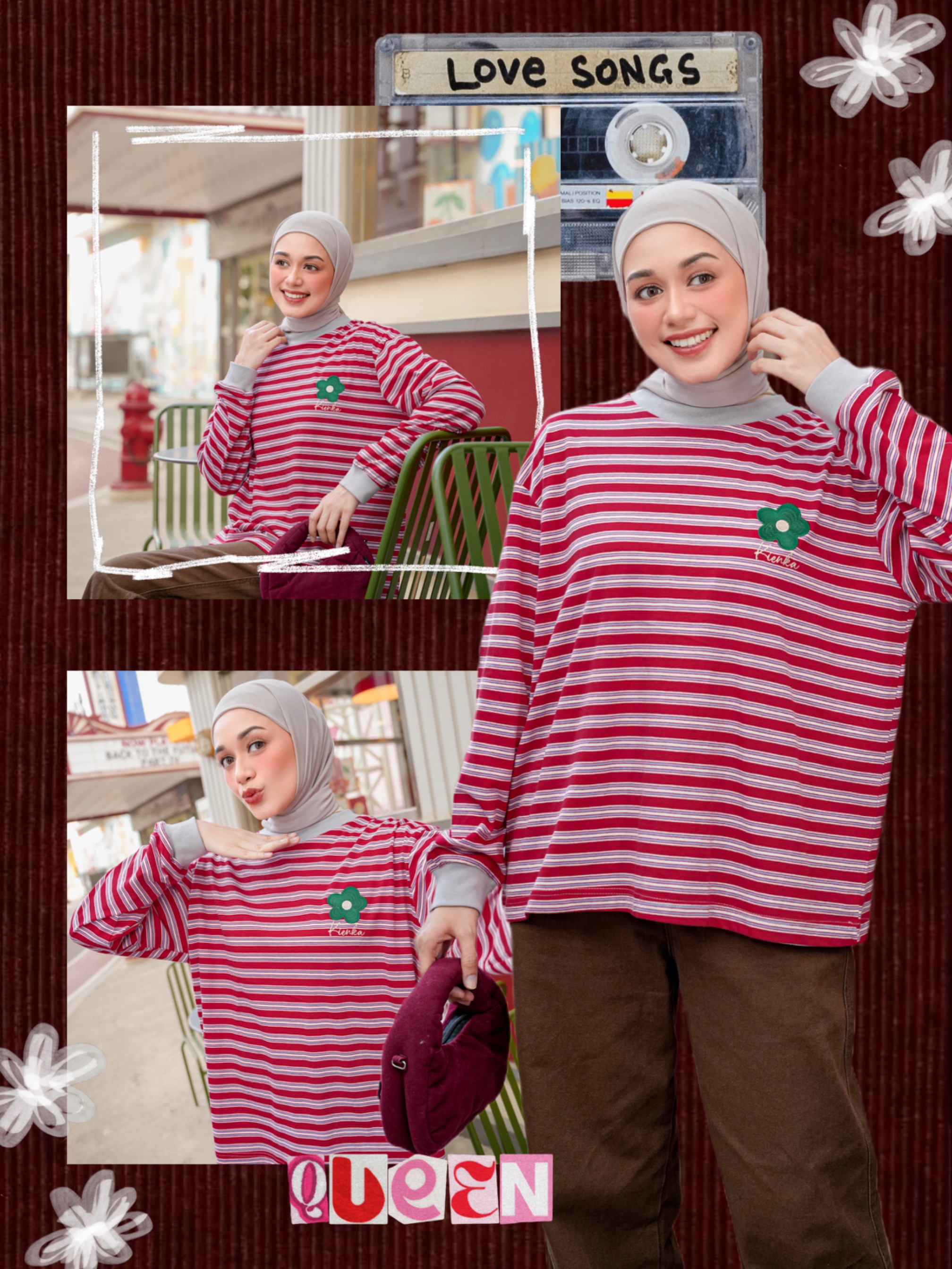 Poppy Stripe Longsleeve Kode D