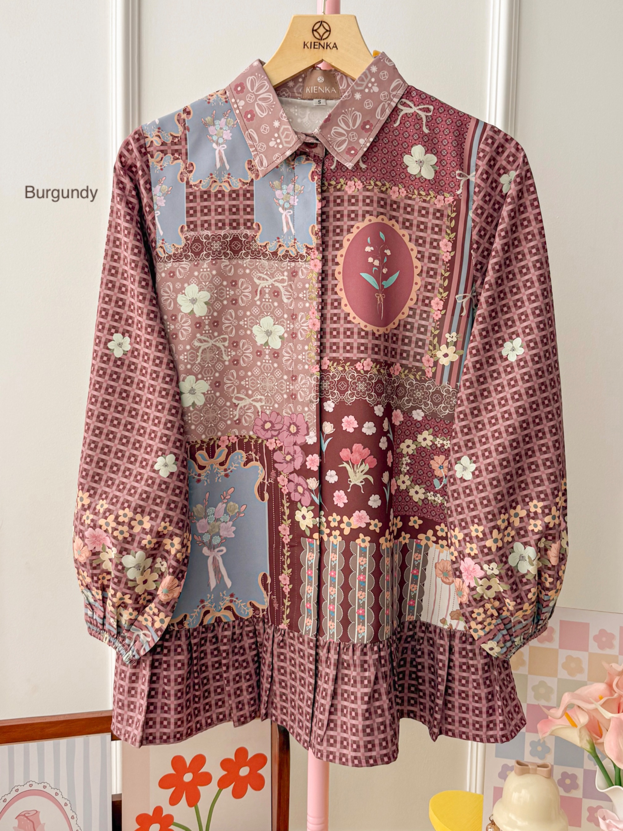 Azalea Blouse Burgundy