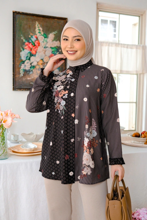Image of Shafea Daily Blouse Ebony
