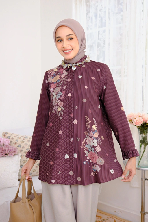 Image of Shafea Daily Blouse Burgundy