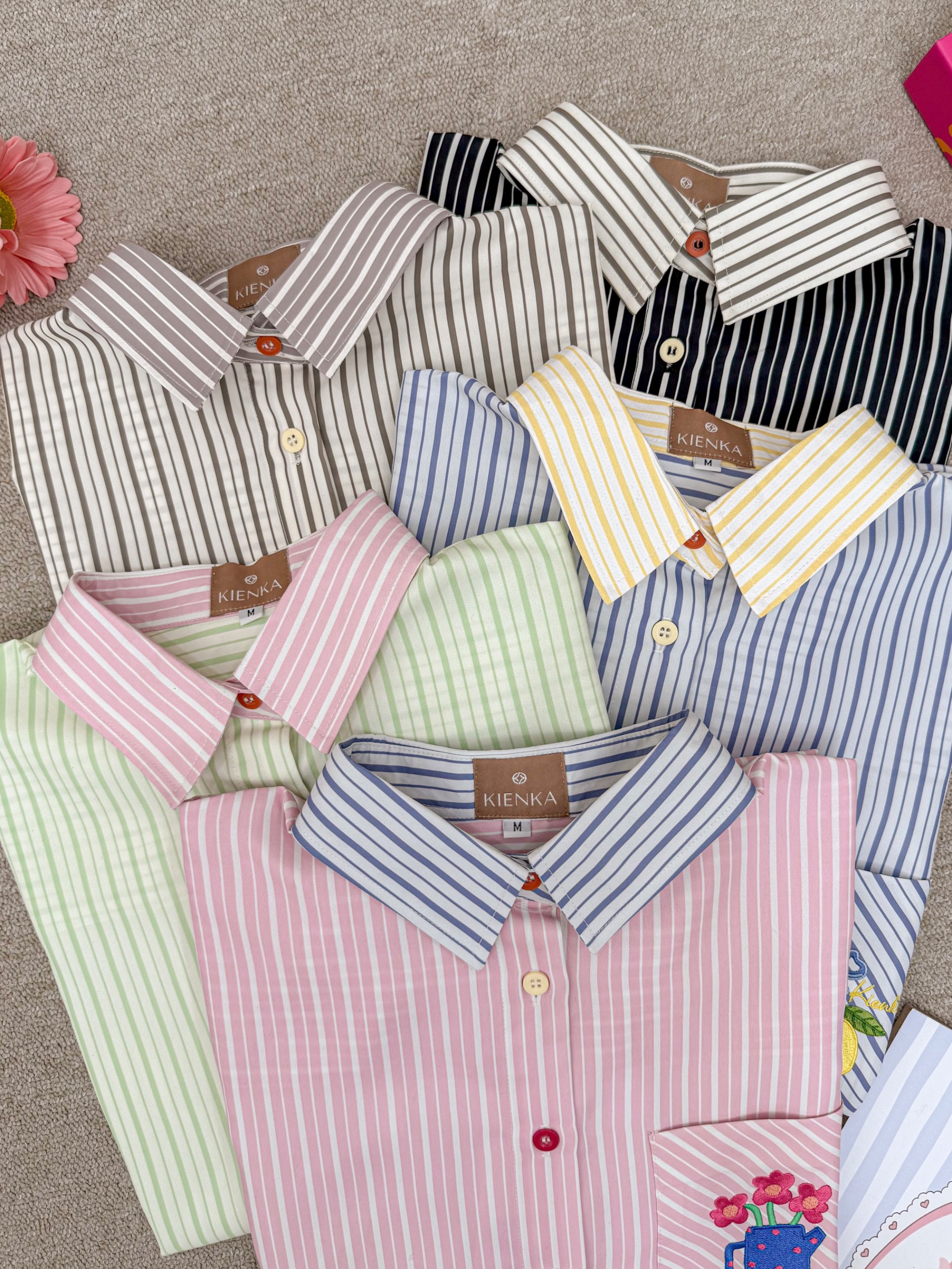 Yuna Stripe Shirt Taupe