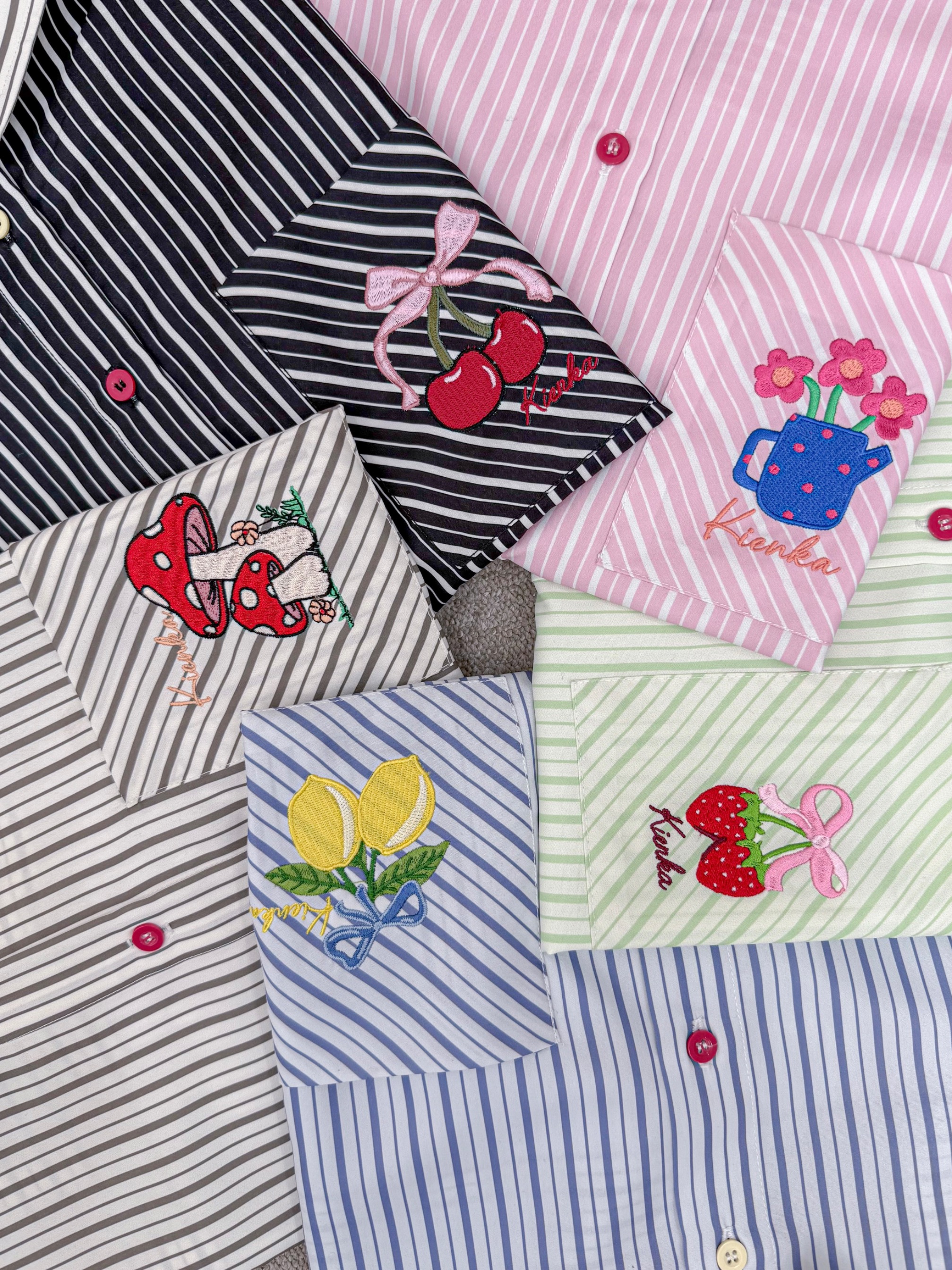 Yuna Stripe Shirt Green Tea
