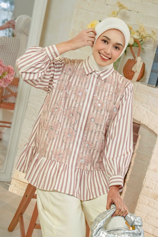 Image of Yumi Stripe Shirt Rose