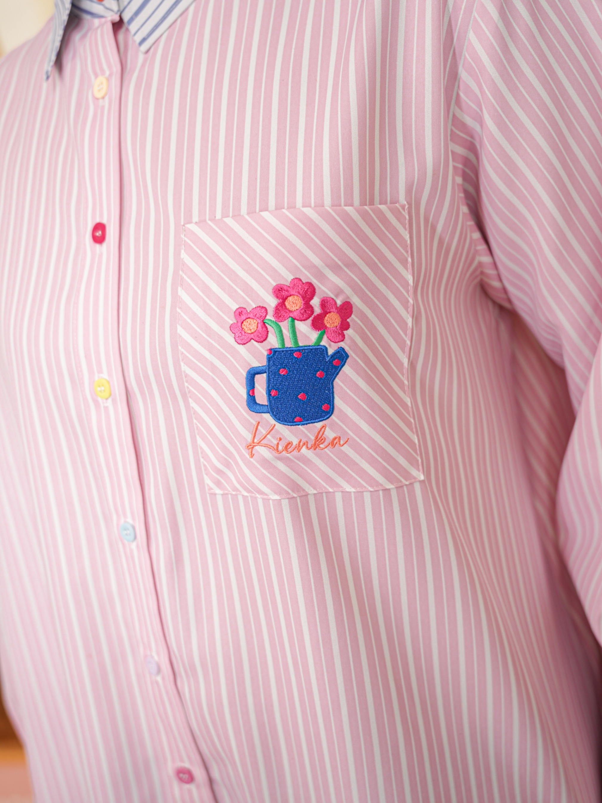 Yuna Stripe Shirt Blush