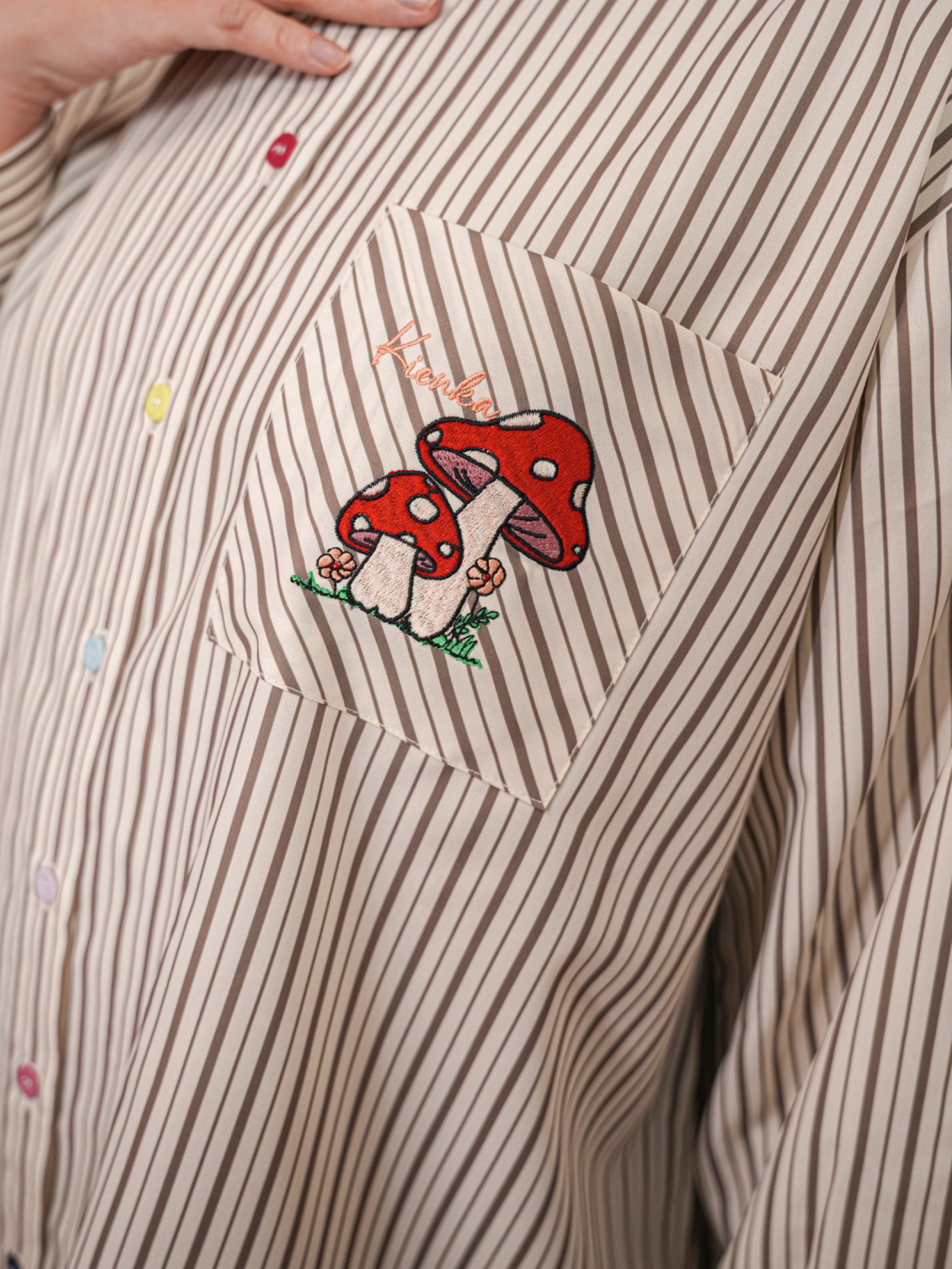 Yuna Stripe Shirt Taupe
