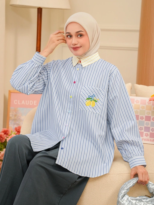 Yuna Stripe Shirt Denim