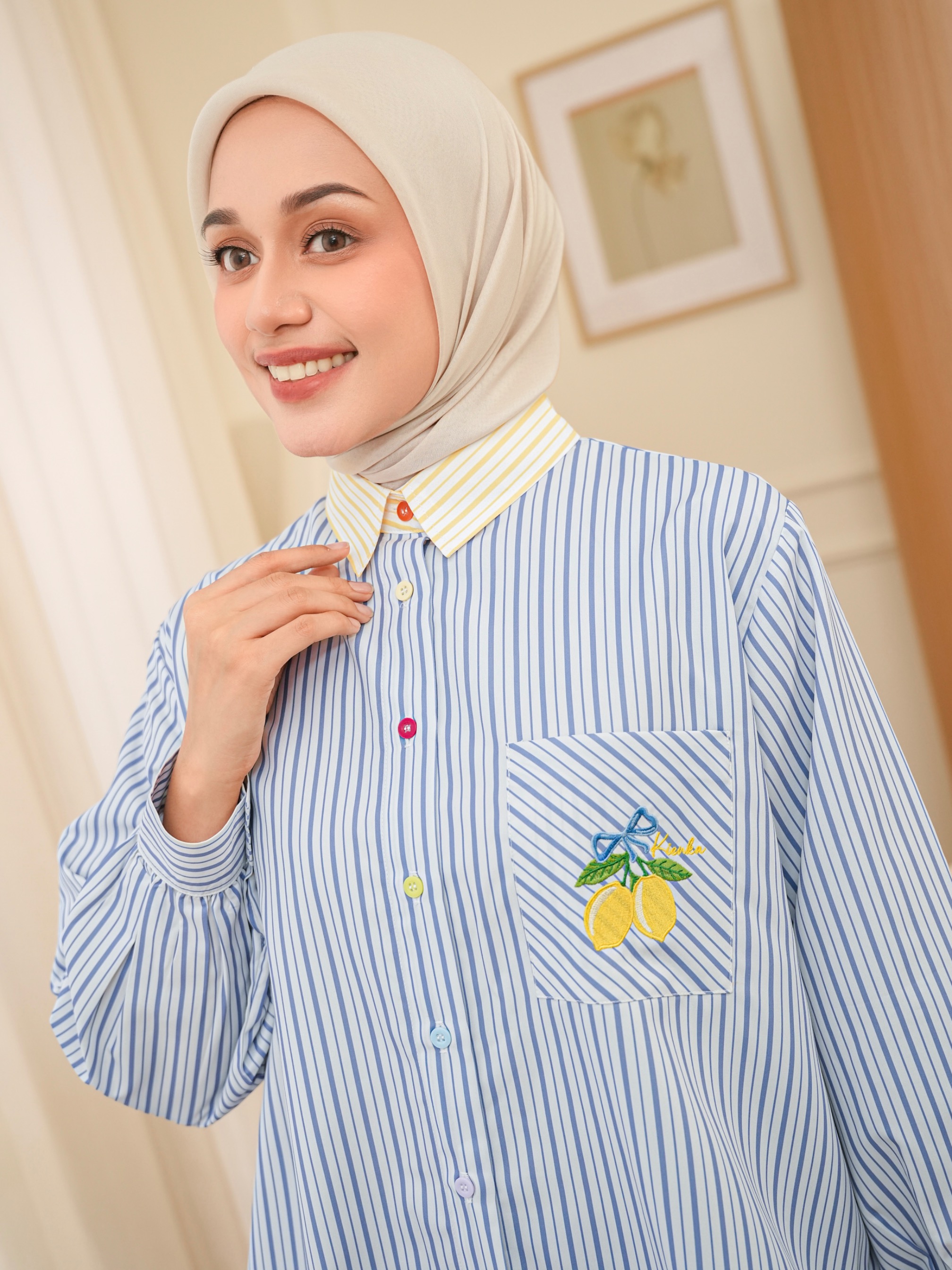 Yuna Stripe Shirt Denim