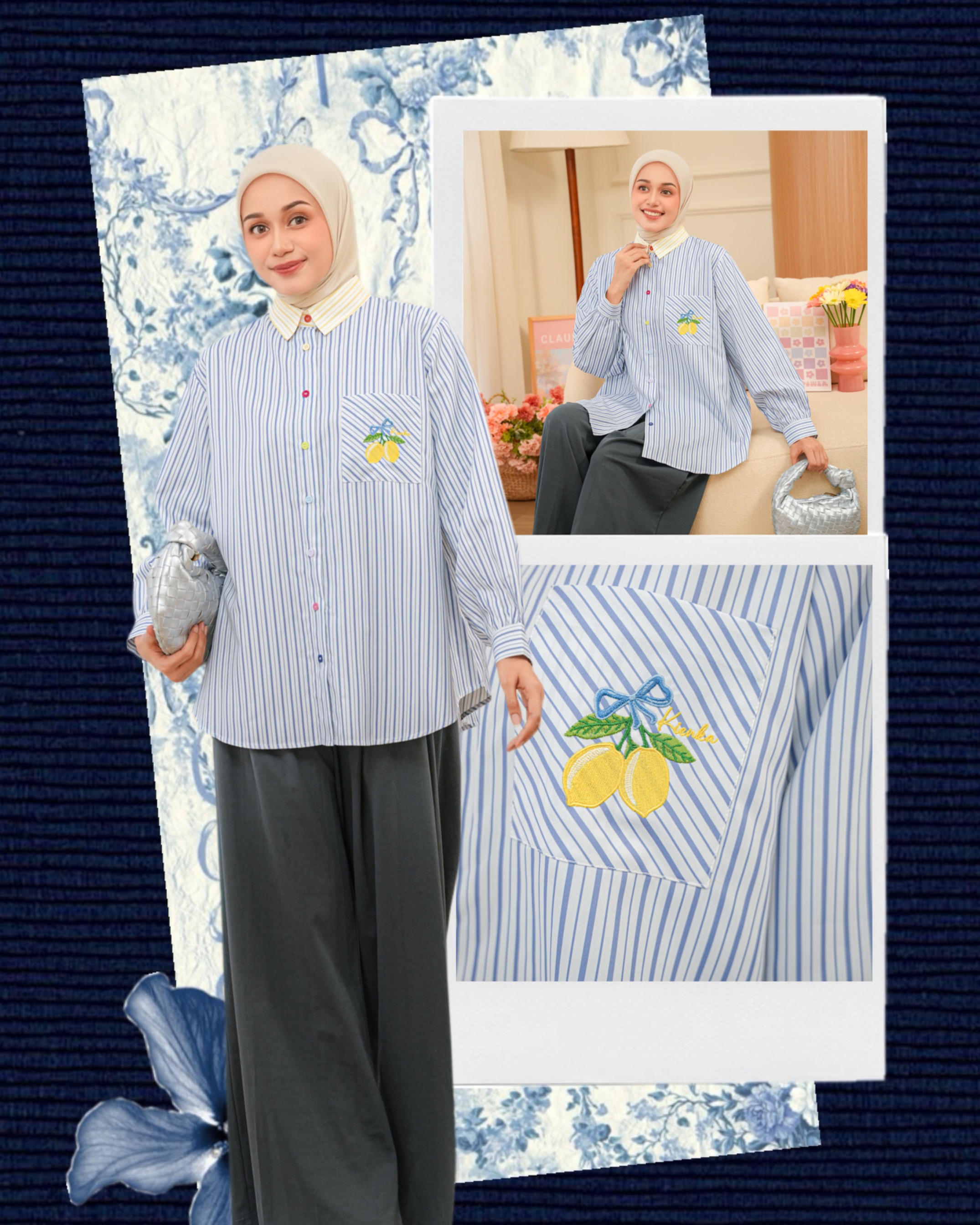 Yuna Stripe Shirt Denim