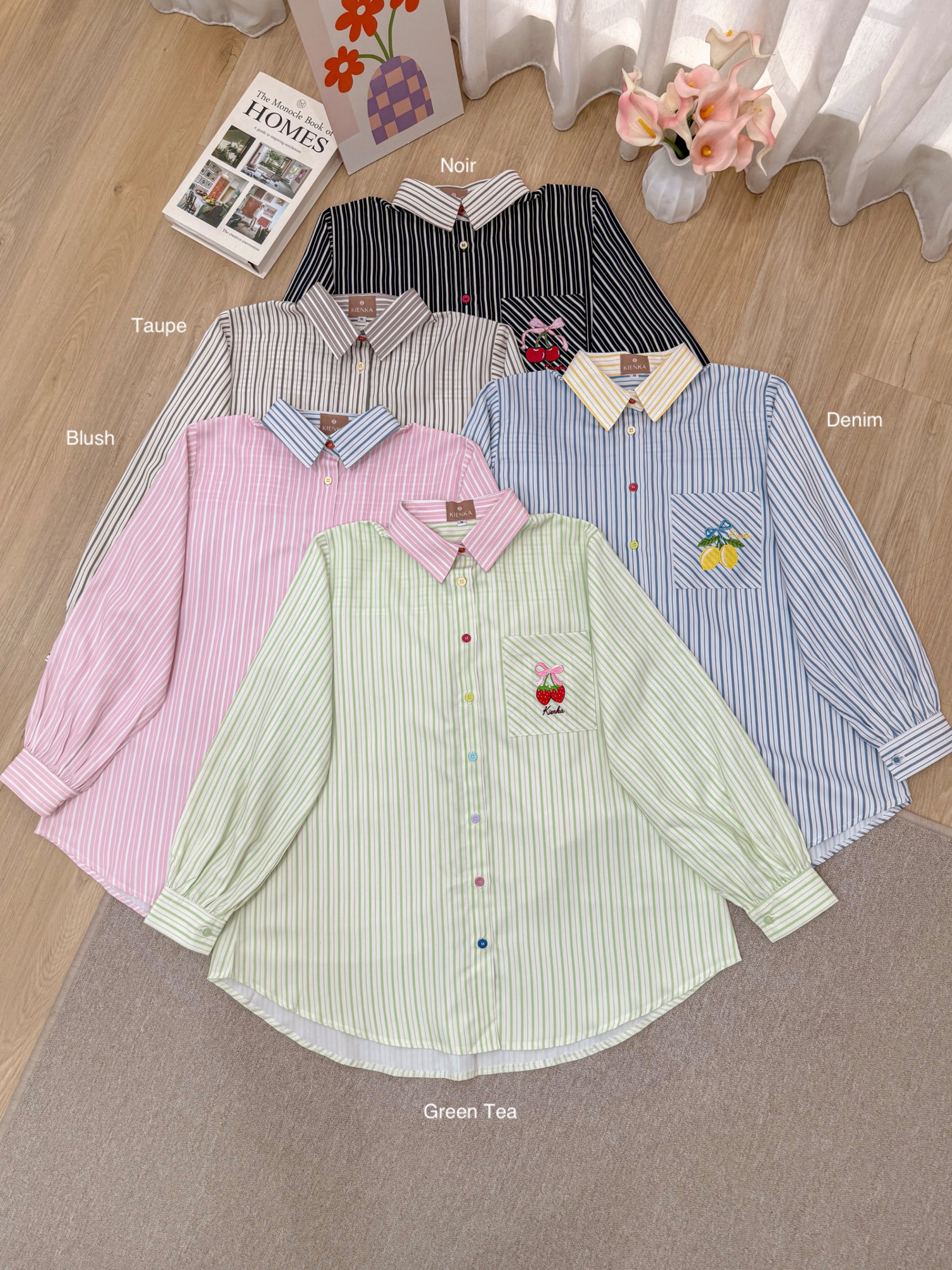 Yuna Stripe Shirt Noir