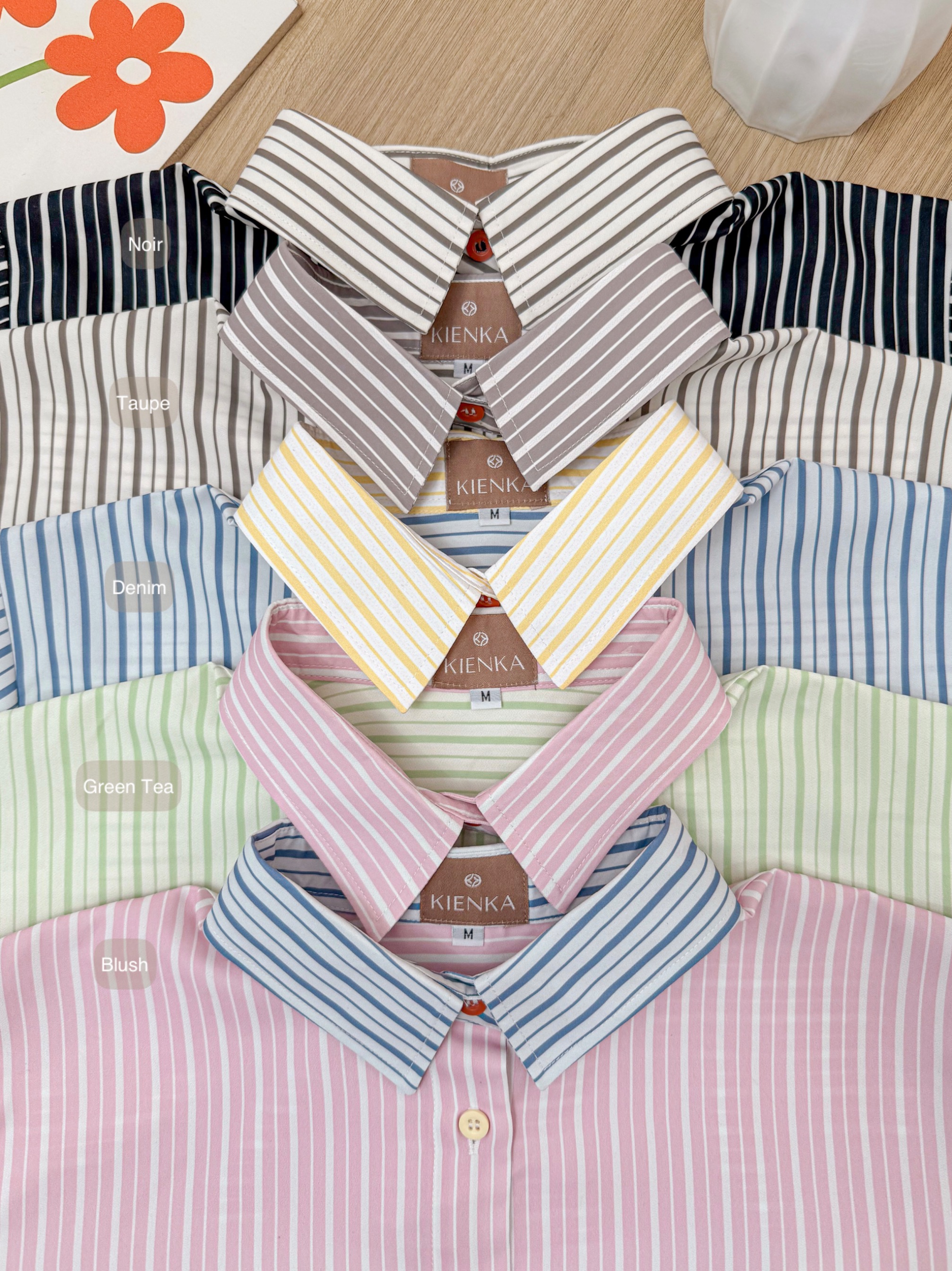 Yuna Stripe Shirt Green Tea