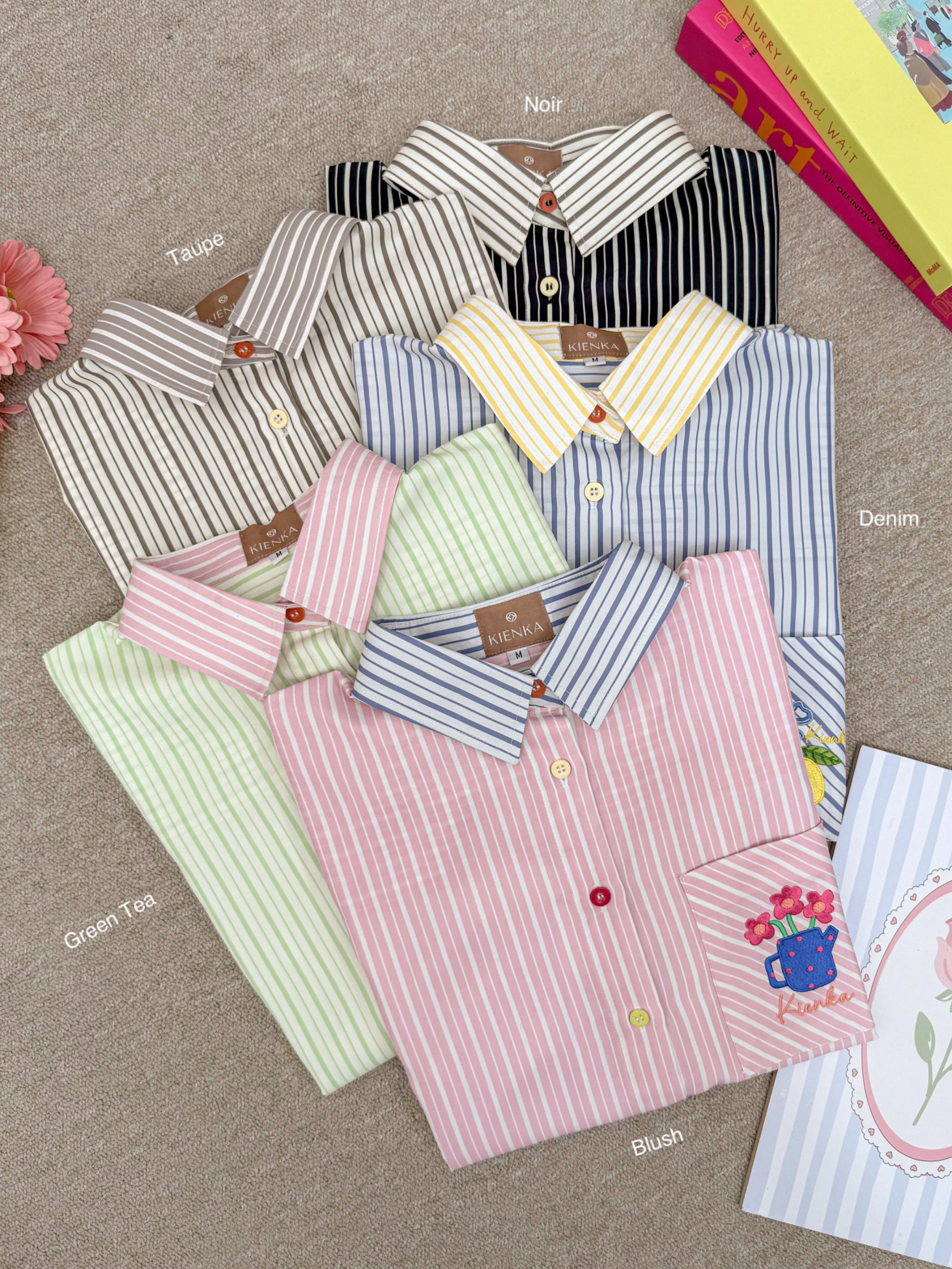 Yuna Stripe Shirt Green Tea