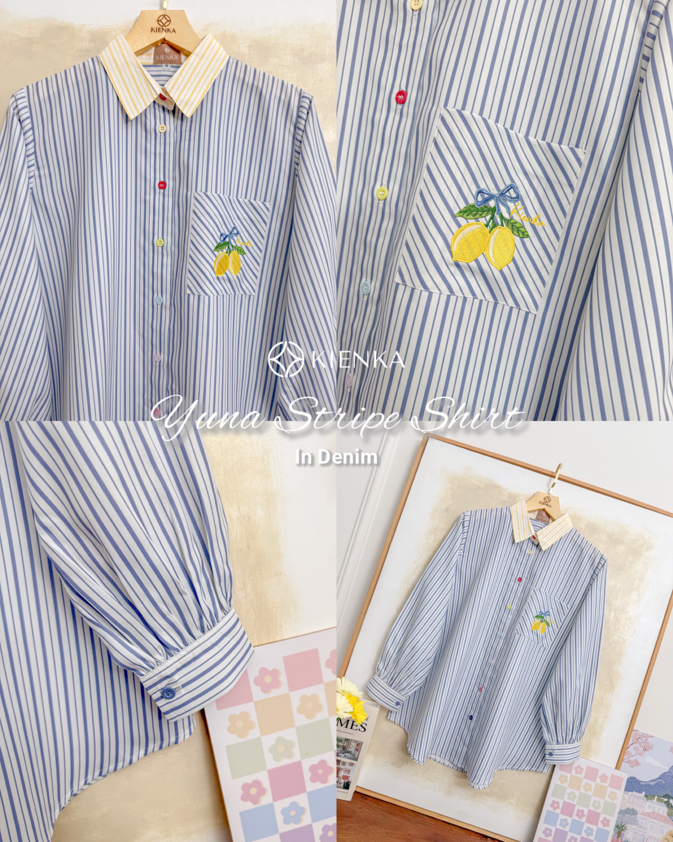 Yuna Stripe Shirt Denim