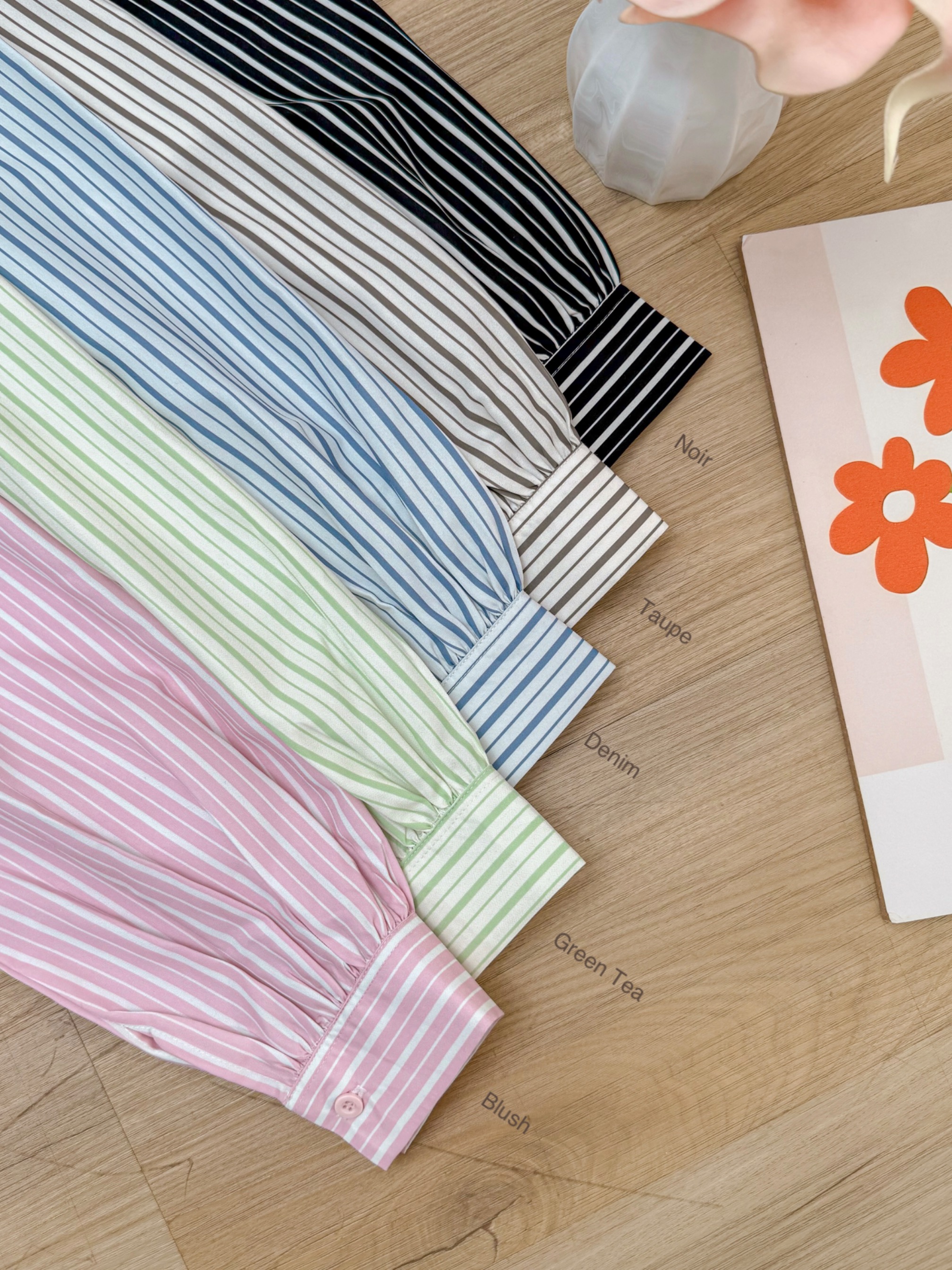 Yuna Stripe Shirt Green Tea