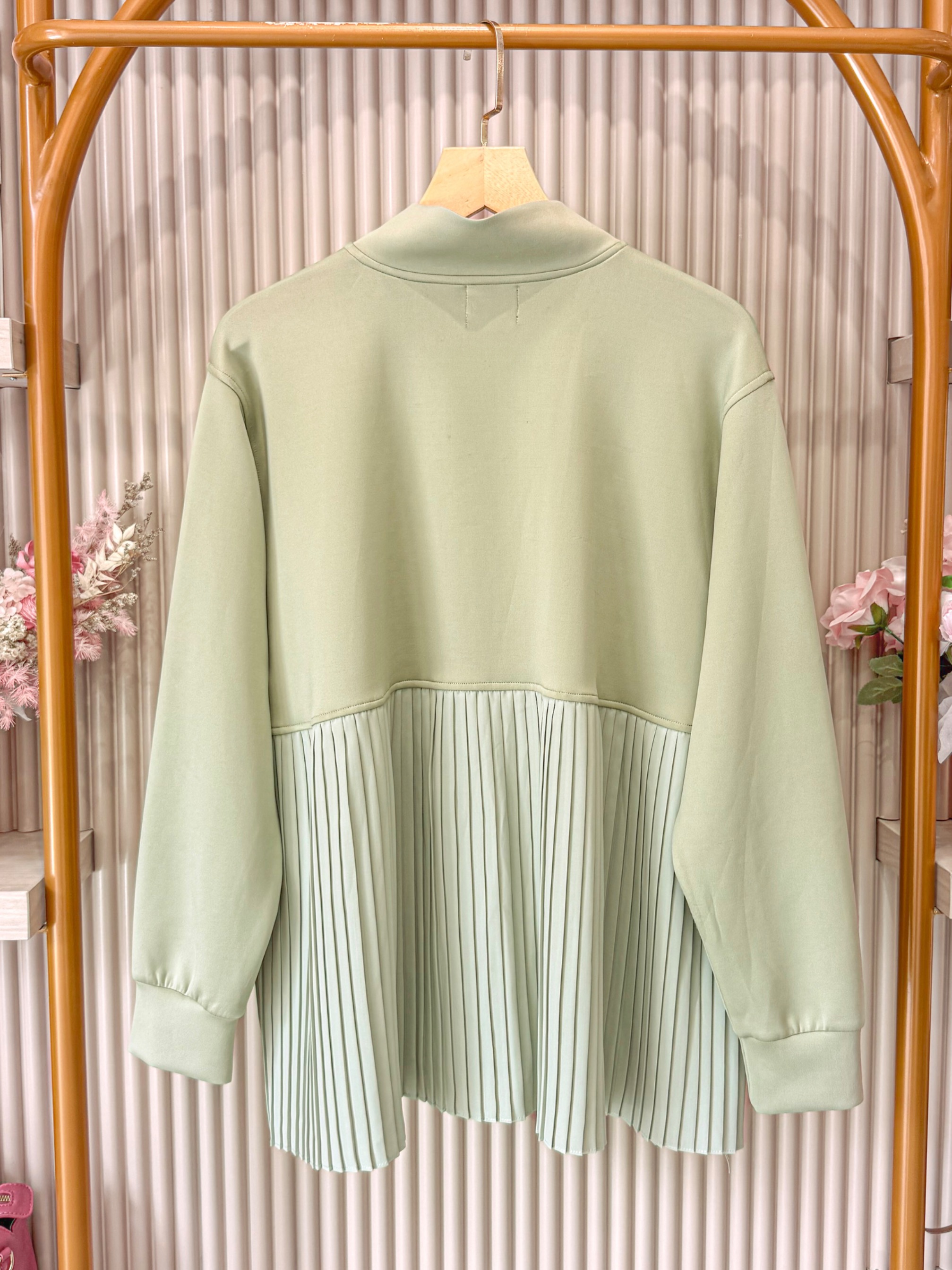 Ruby Pleats Jacket Matcha