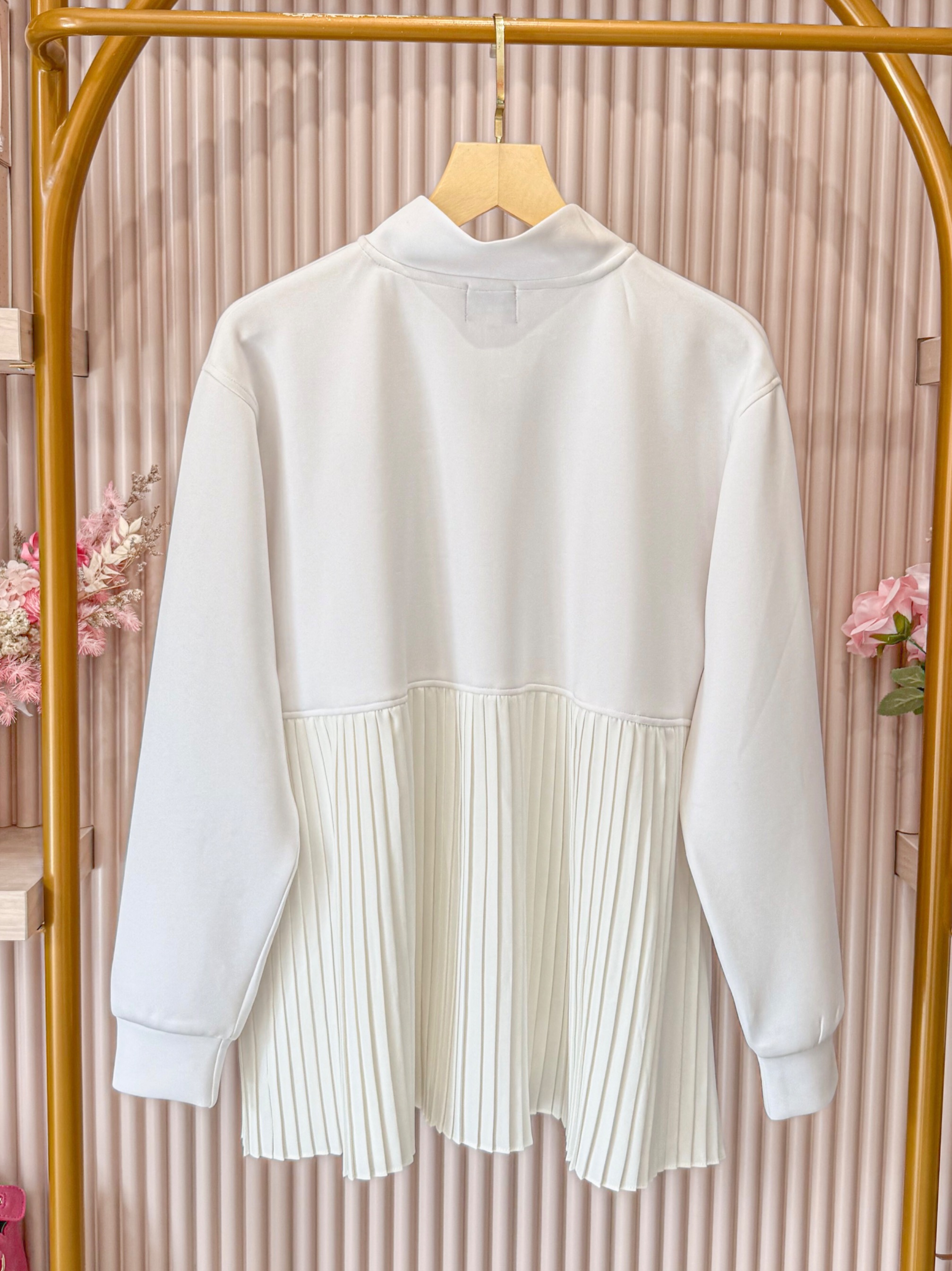 Ruby Pleats Jacket Pearl