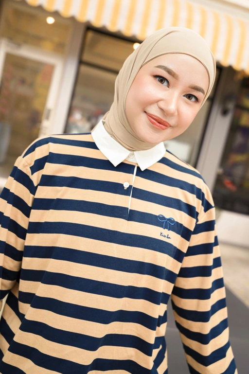 Image of Chia Stripe Shirt Crop Peanut