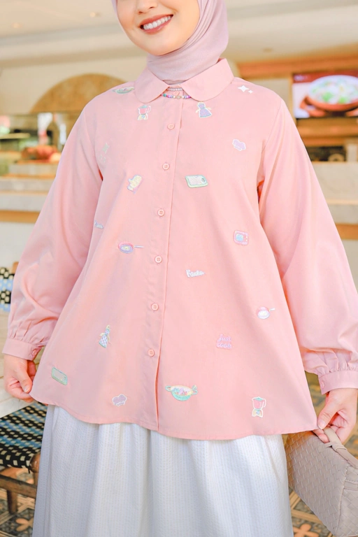 Image of Hobbies Embroidery Shirt Flamingo
