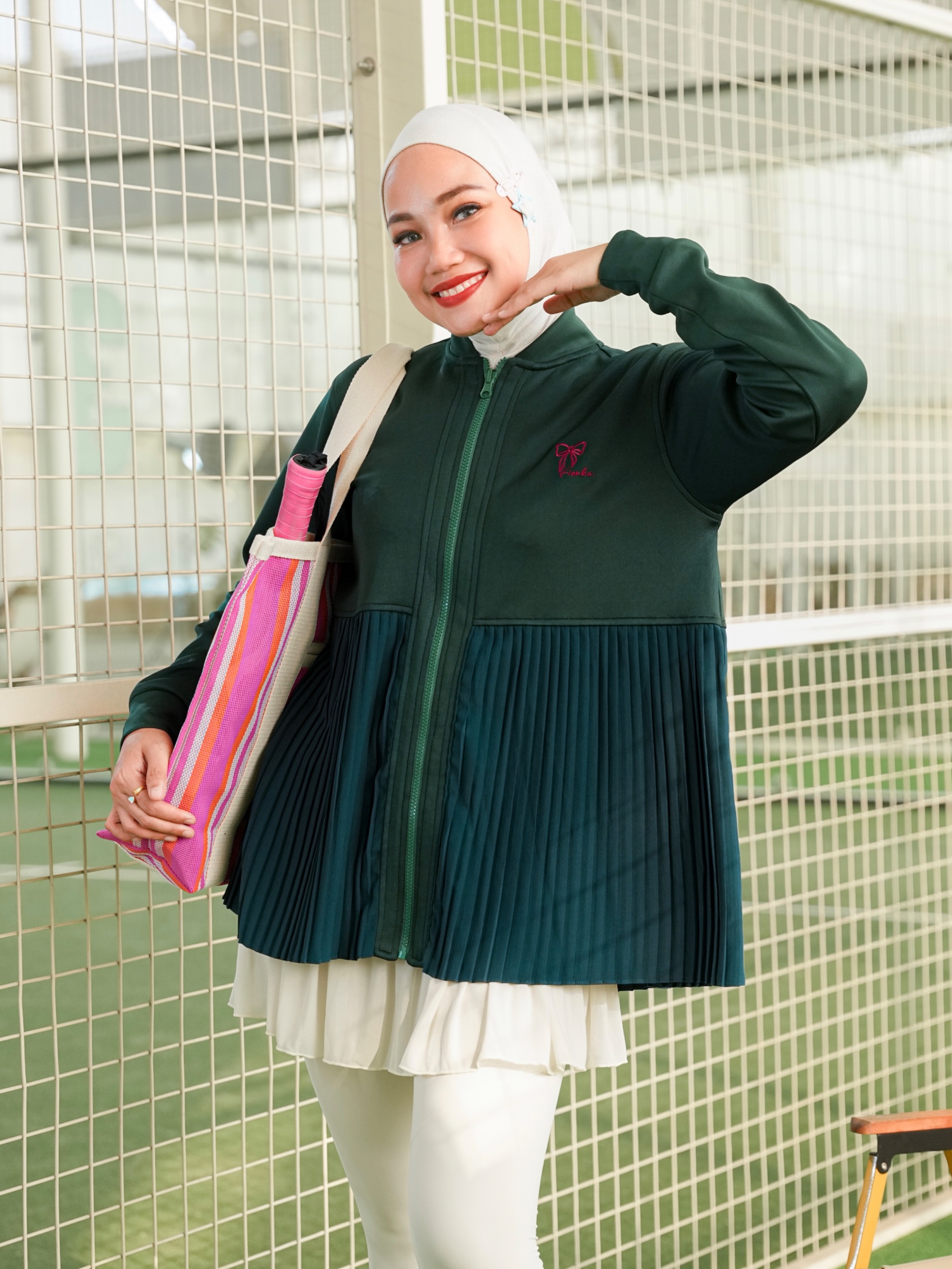 Ruby Pleats Jacket Emerald