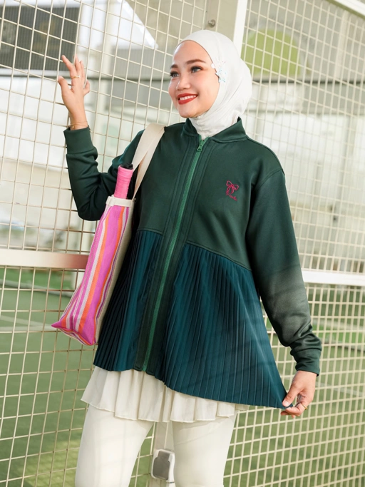 Ruby Pleats Jacket Emerald