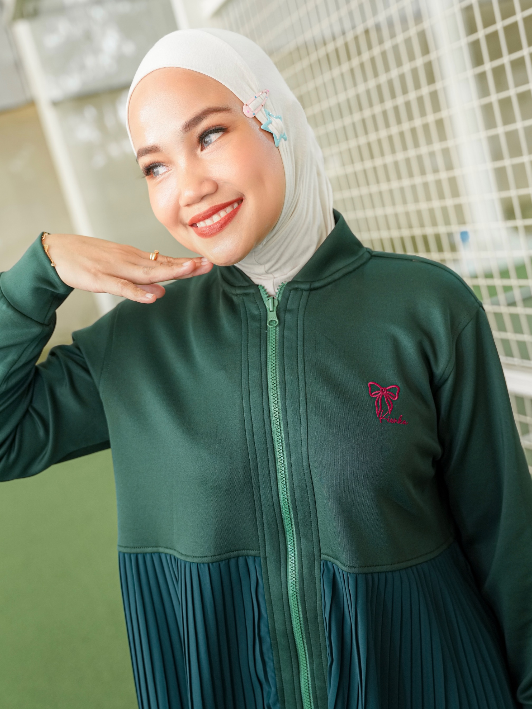Ruby Pleats Jacket Emerald