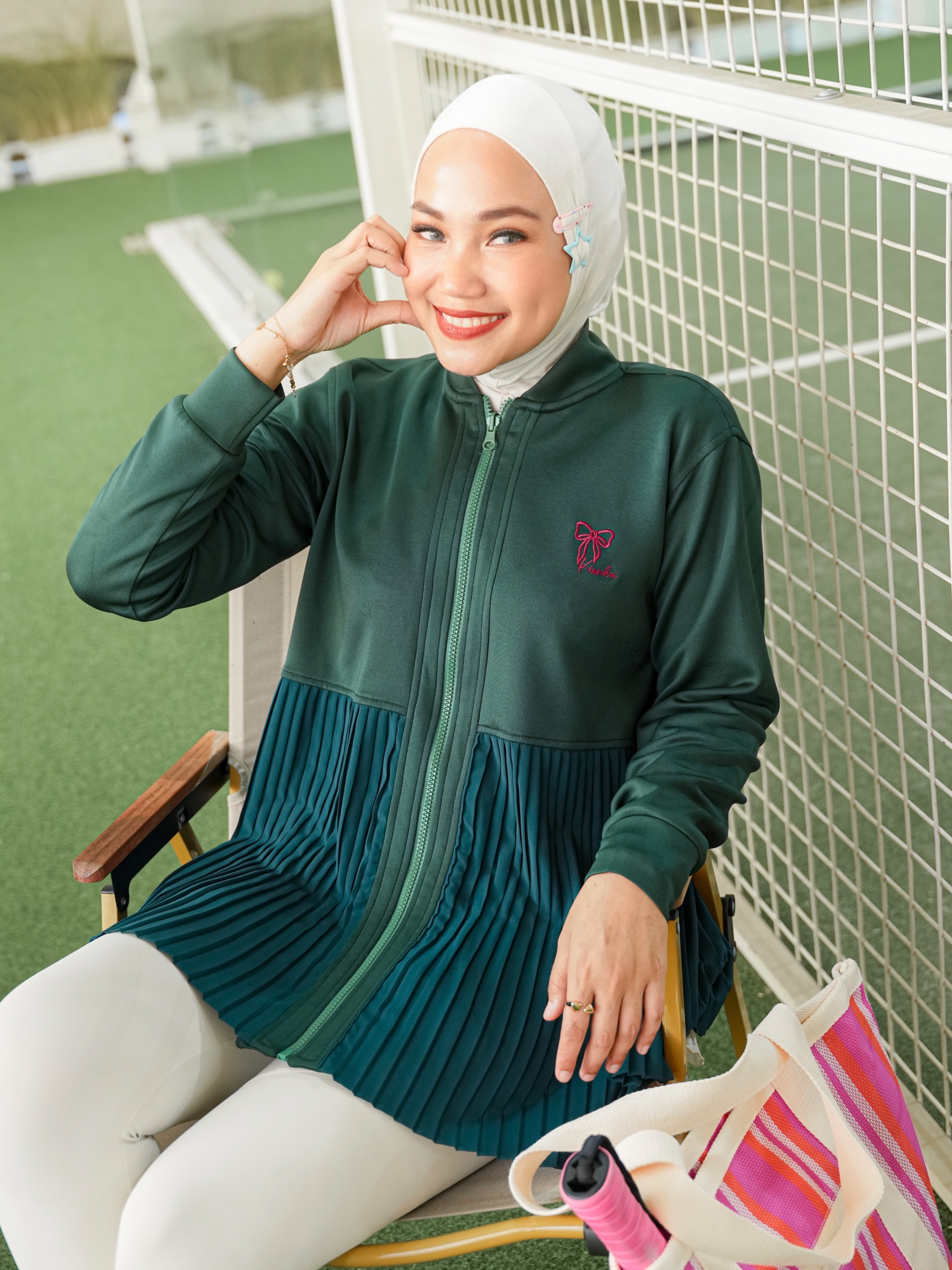 Ruby Pleats Jacket Emerald