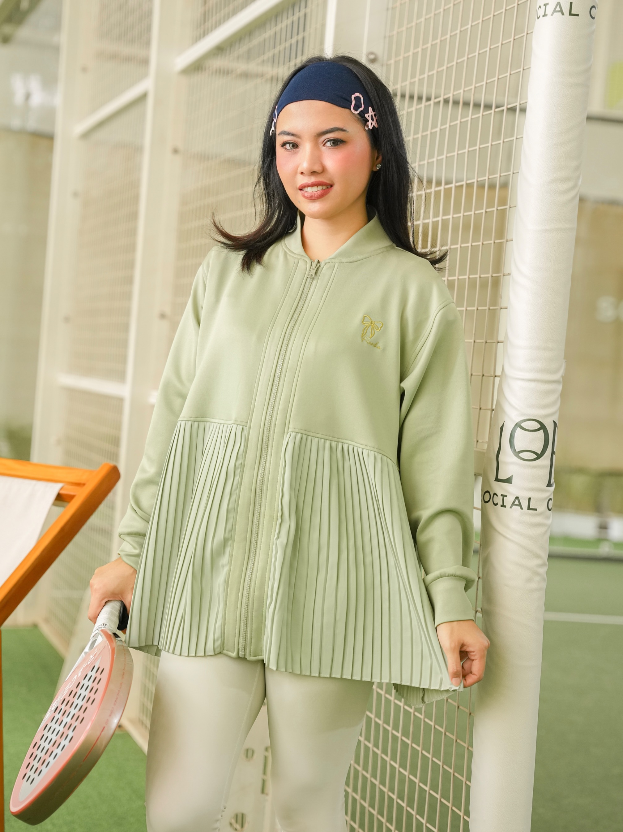 Ruby Pleats Jacket Matcha