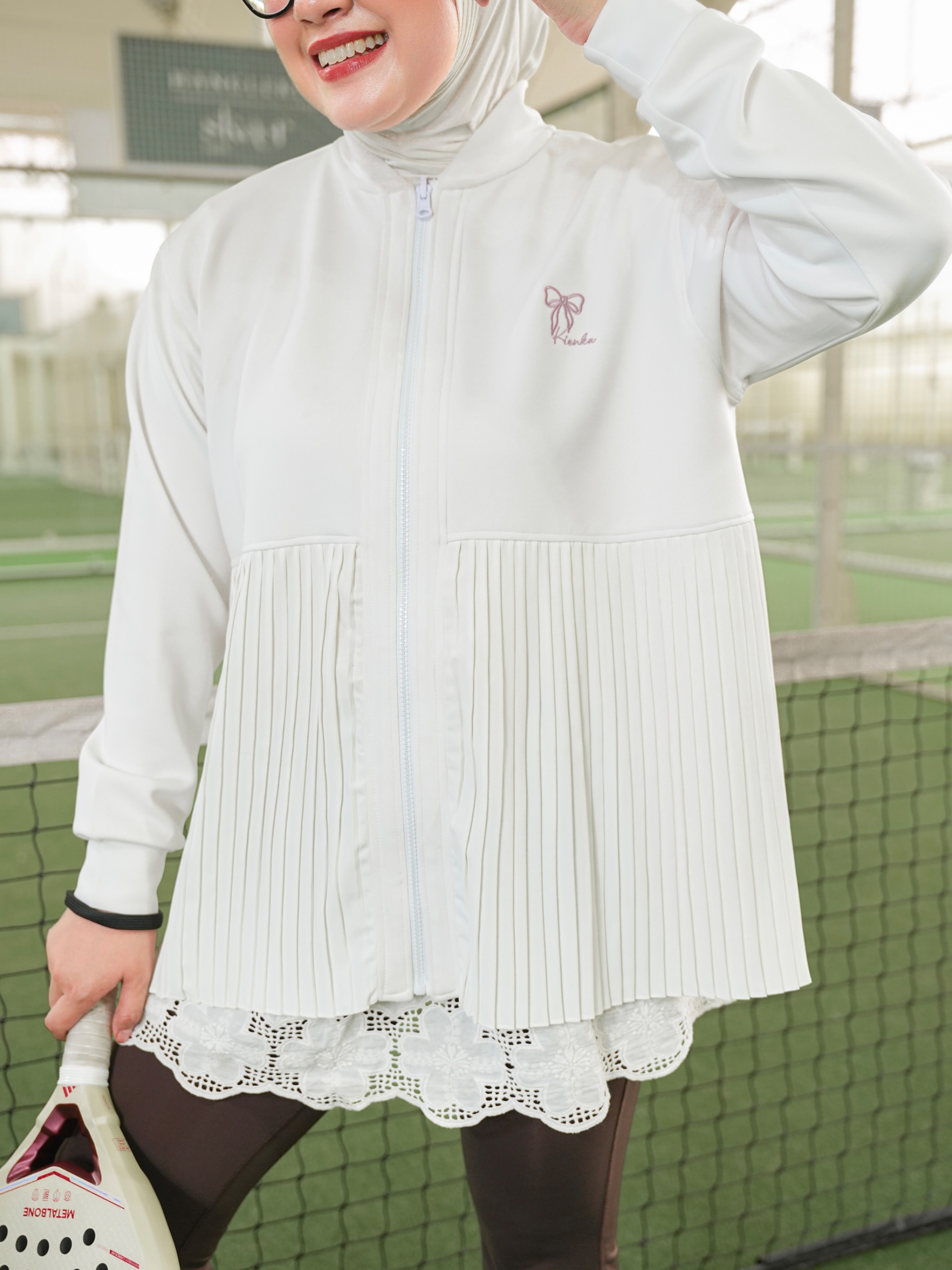 Ruby Pleats Jacket Pearl