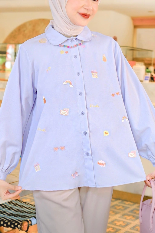 Image of Hobbies Embroidery Shirt Lylac