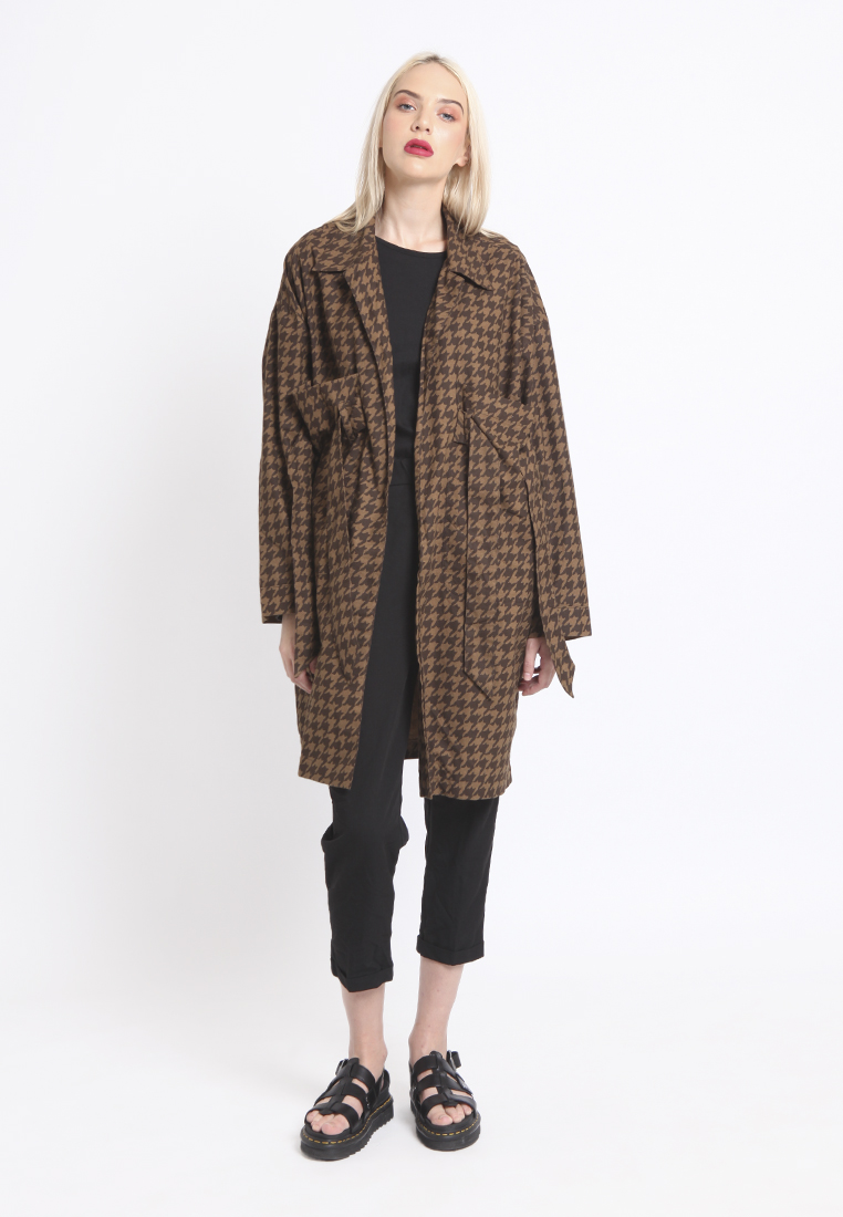Houndstooth parka