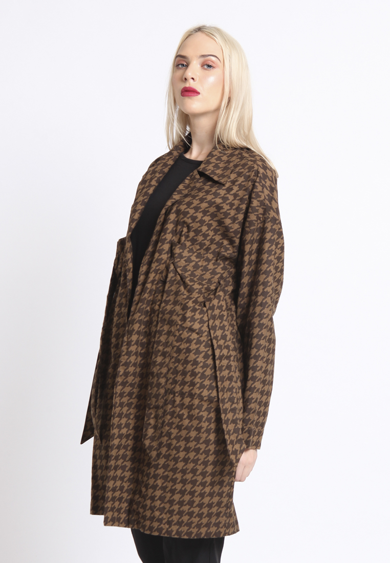 Houndstooth parka