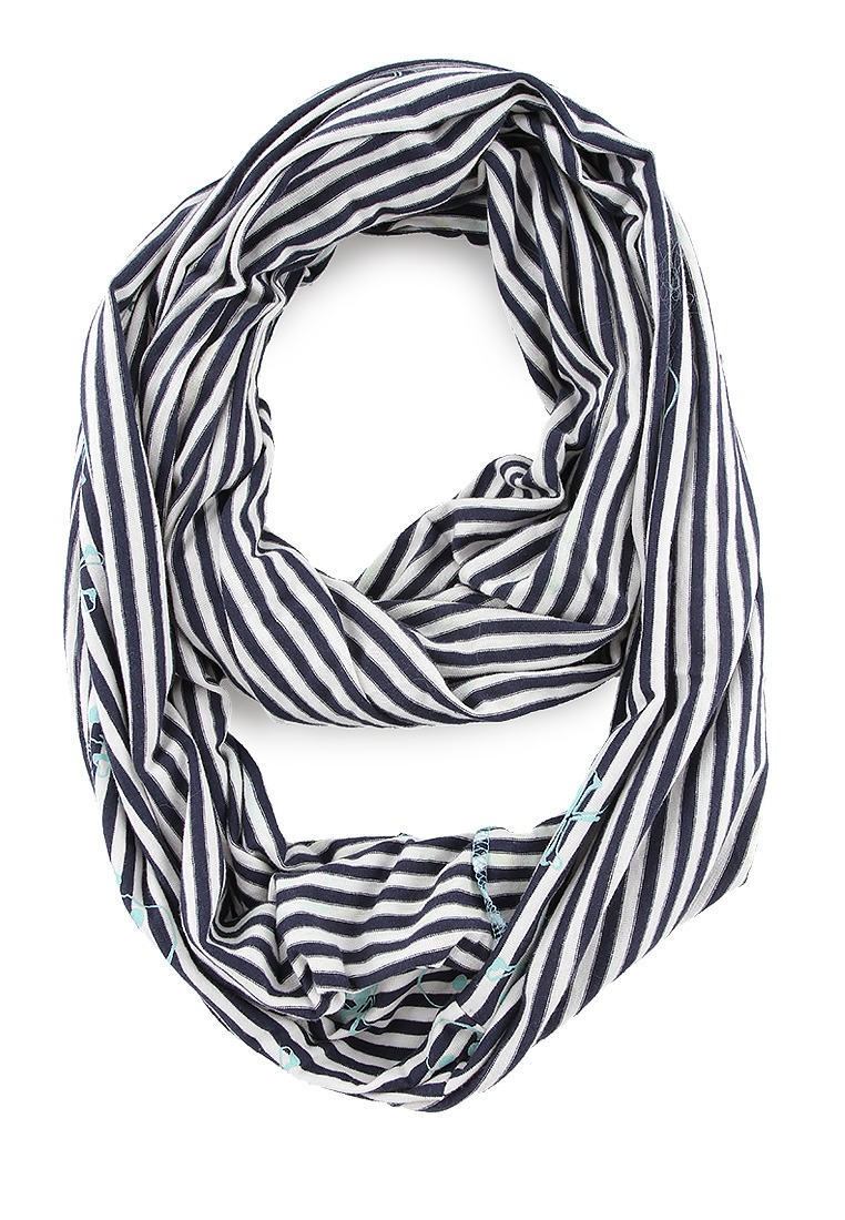 Skull Shawl Stripe Blue