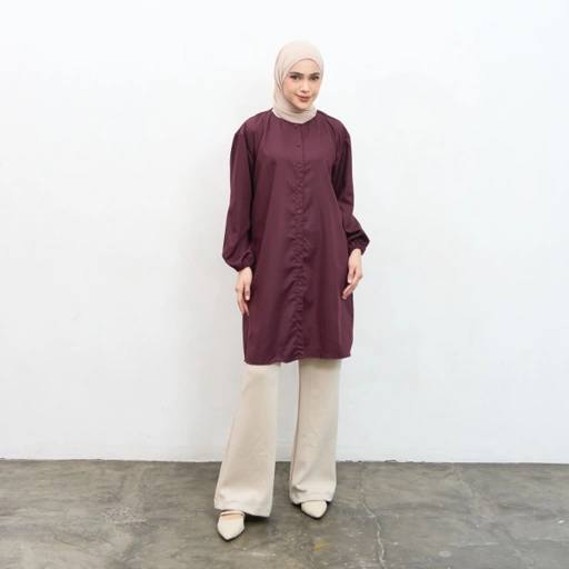 Image of GIYOMI ID - Naura Tunic / Tunik Wanita / Tunik Bahan Textured Cotton / Baju Atasan Wanita