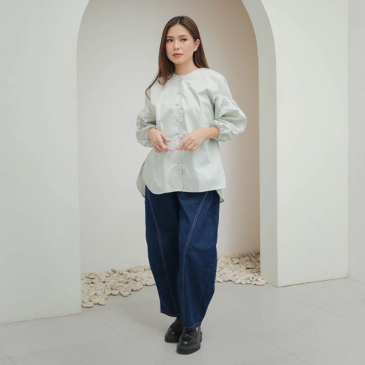 Image of GIYOMI ID - Maddie Blouse/Blouse Wanita/Atasan Bahan Poplin/Atasan Wanita