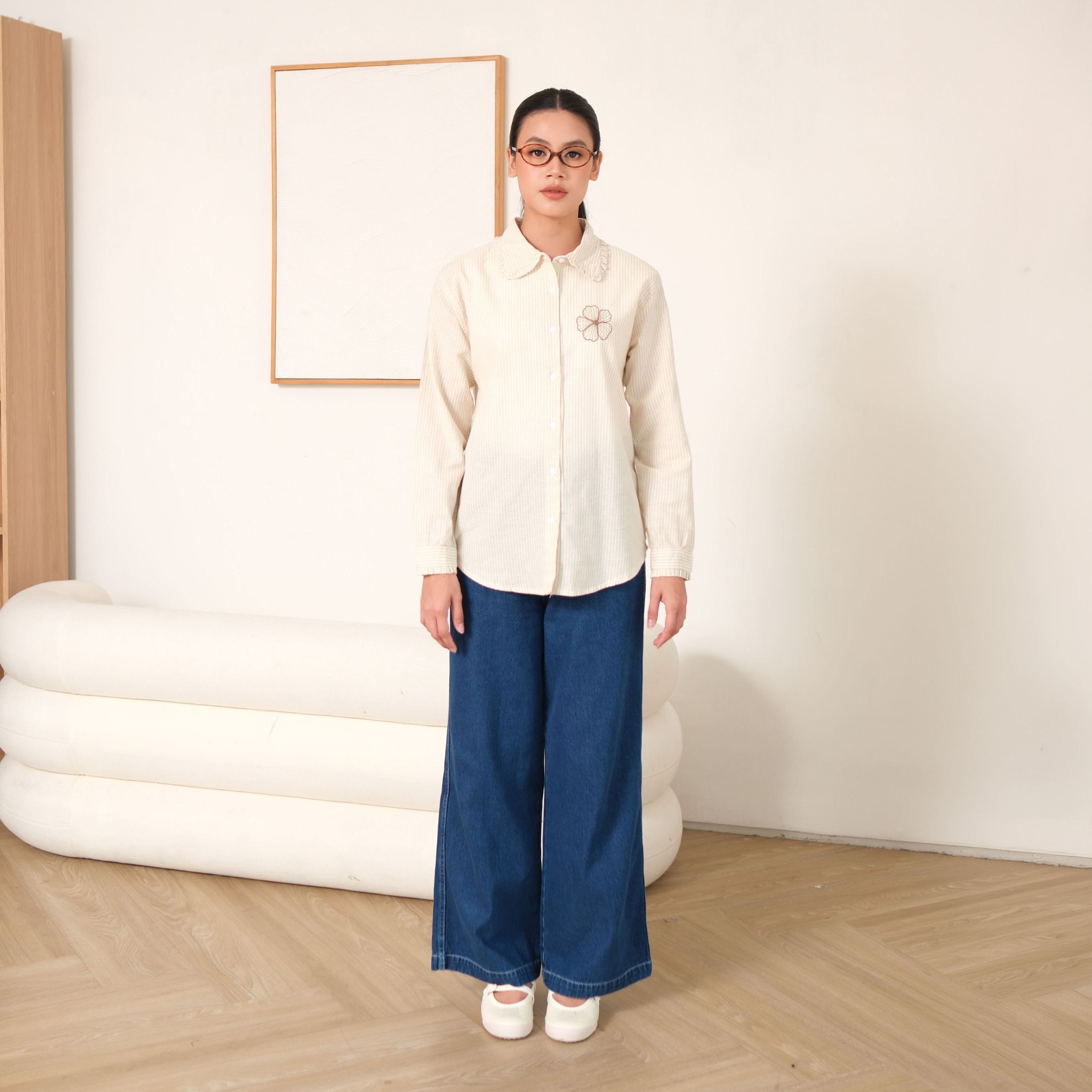 GIYOMI ID - Isla Blouse / Blouse Wanita / Blouse Bahan Linen / Baju Atasan Wanita